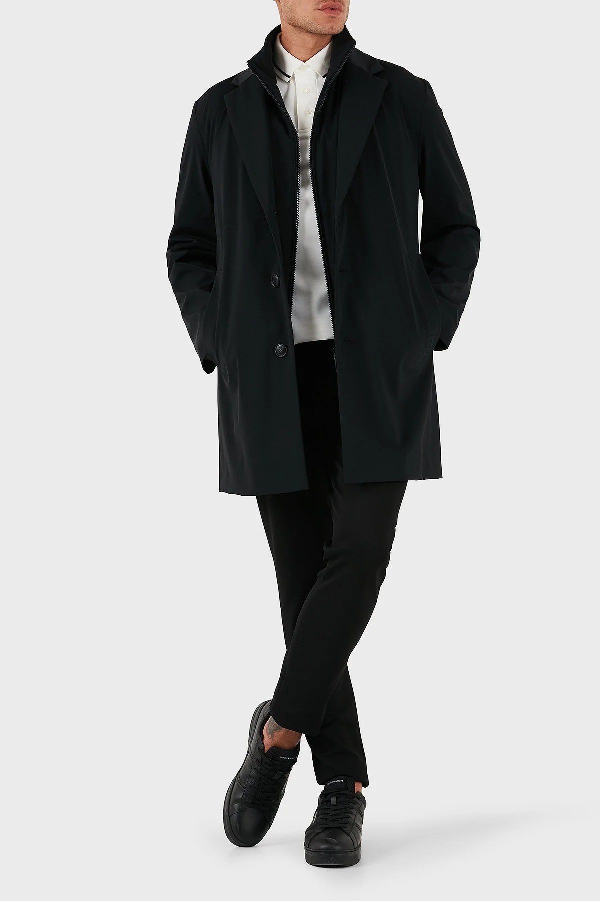 Boss Su Geçirmez Çift Kullanımlı Regular Fit Erkek Trençkot 50545897 001 SİYAH - 7