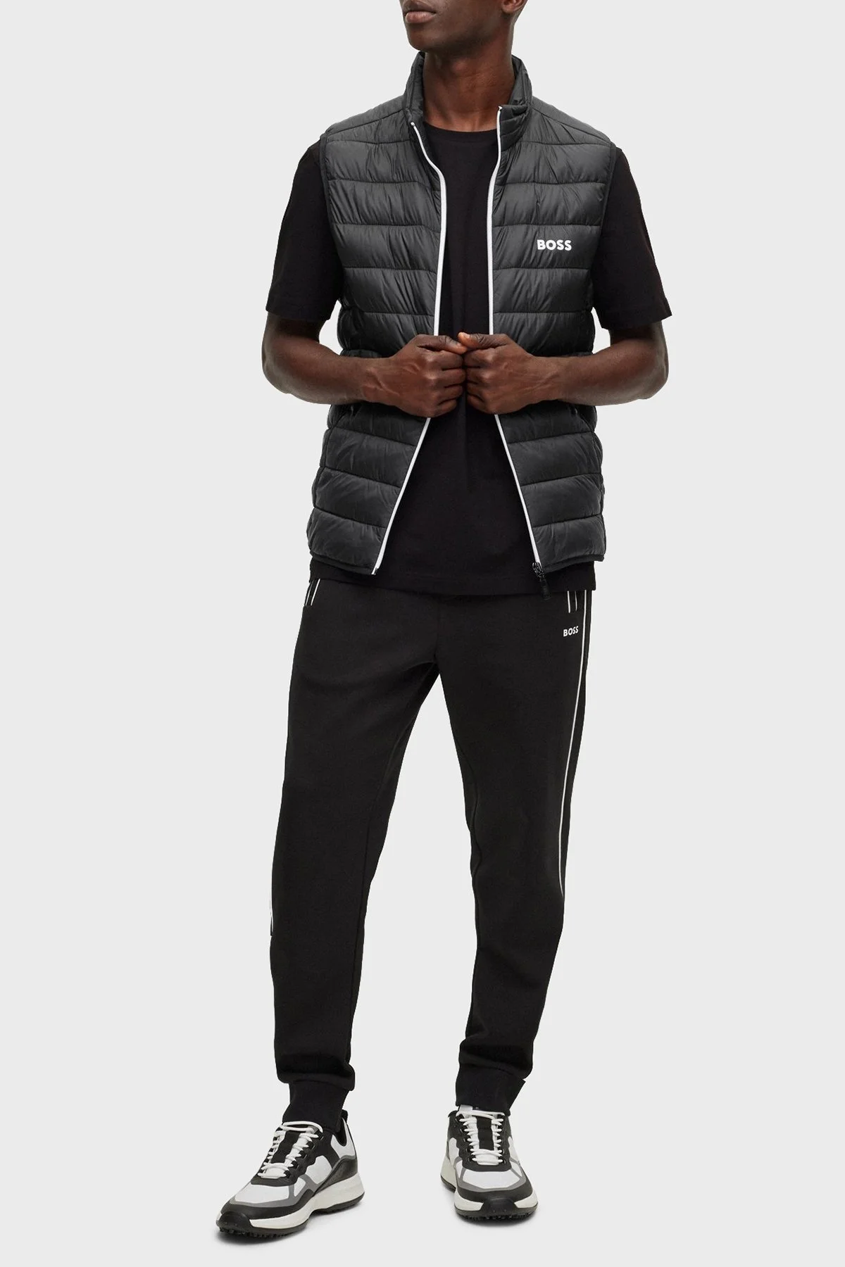 Boss Su Geçirmez Regular Fit Dik Yaka Erkek Yelek 50472473 002 SİYAH - 2