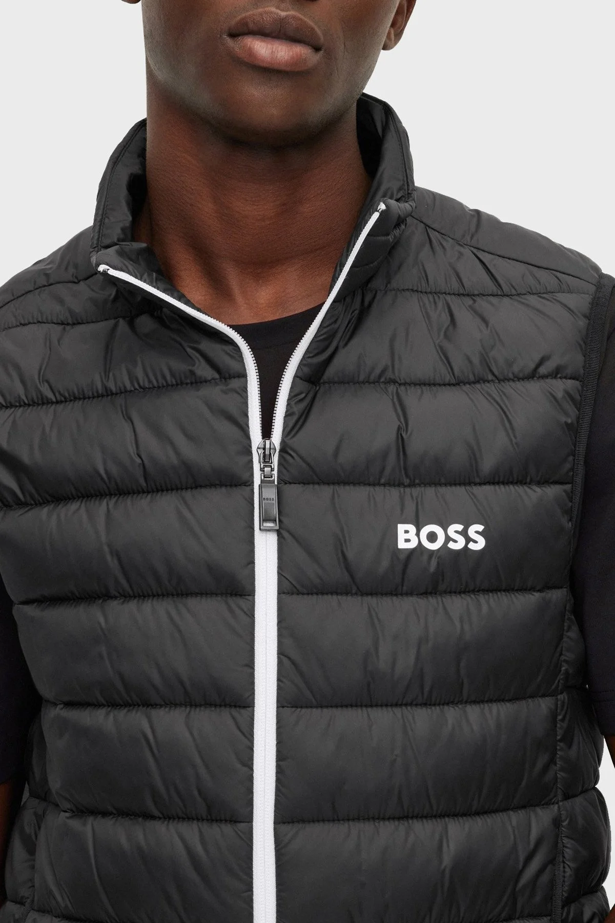 Boss Su Geçirmez Regular Fit Dik Yaka Erkek Yelek 50472473 002 SİYAH - 4