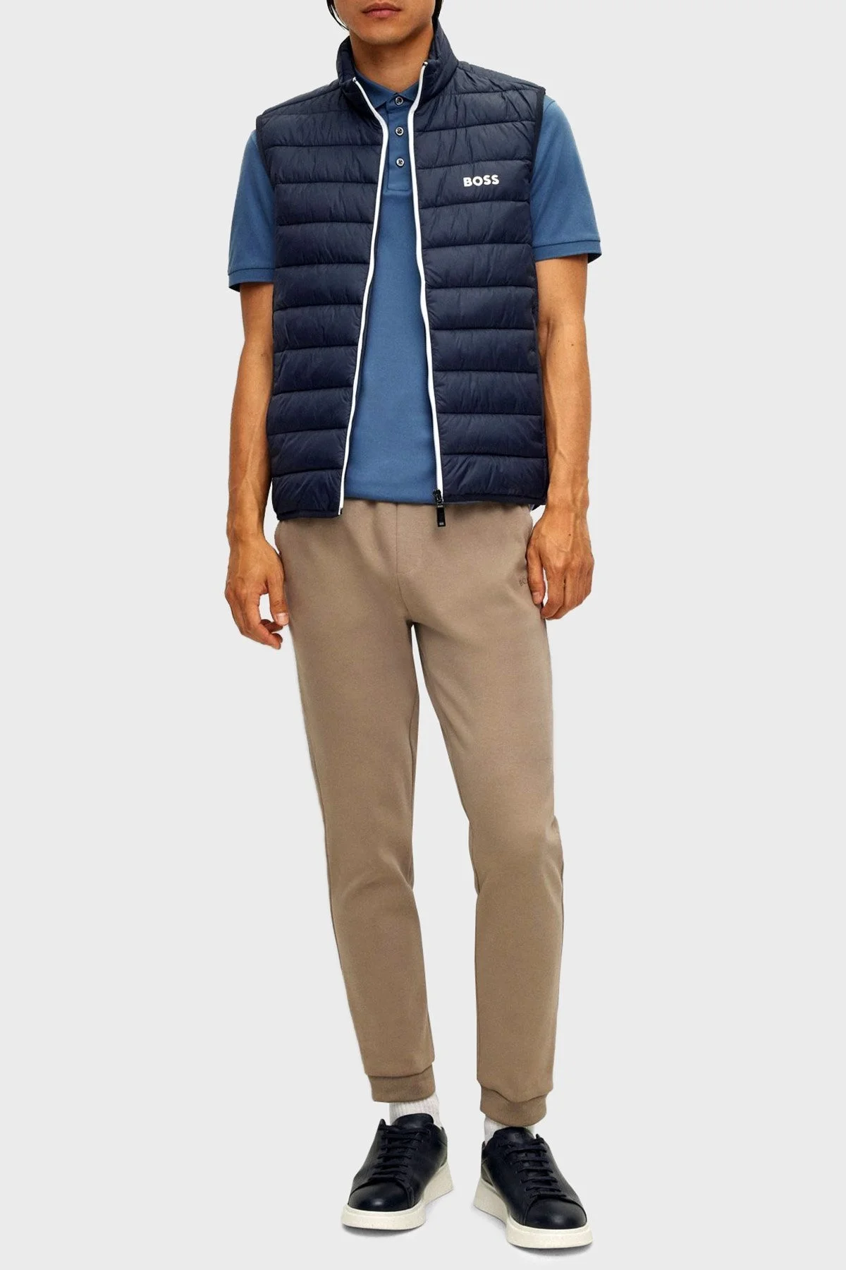 Boss Su Geçirmez Regular Fit Dik Yaka Erkek Yelek 50472473 402 LACİVERT - 9