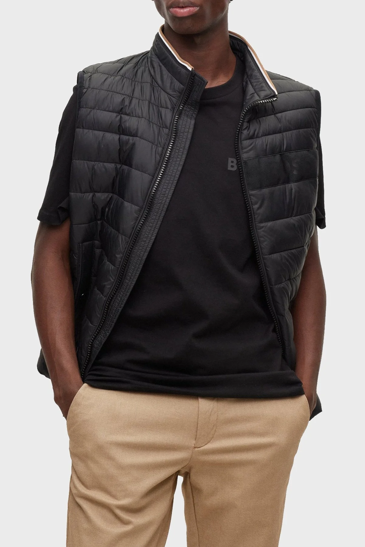 Boss Su Geçirmez Regular Fit Dik Yaka Şişme Erkek Yelek 50464300 001 SİYAH - 7