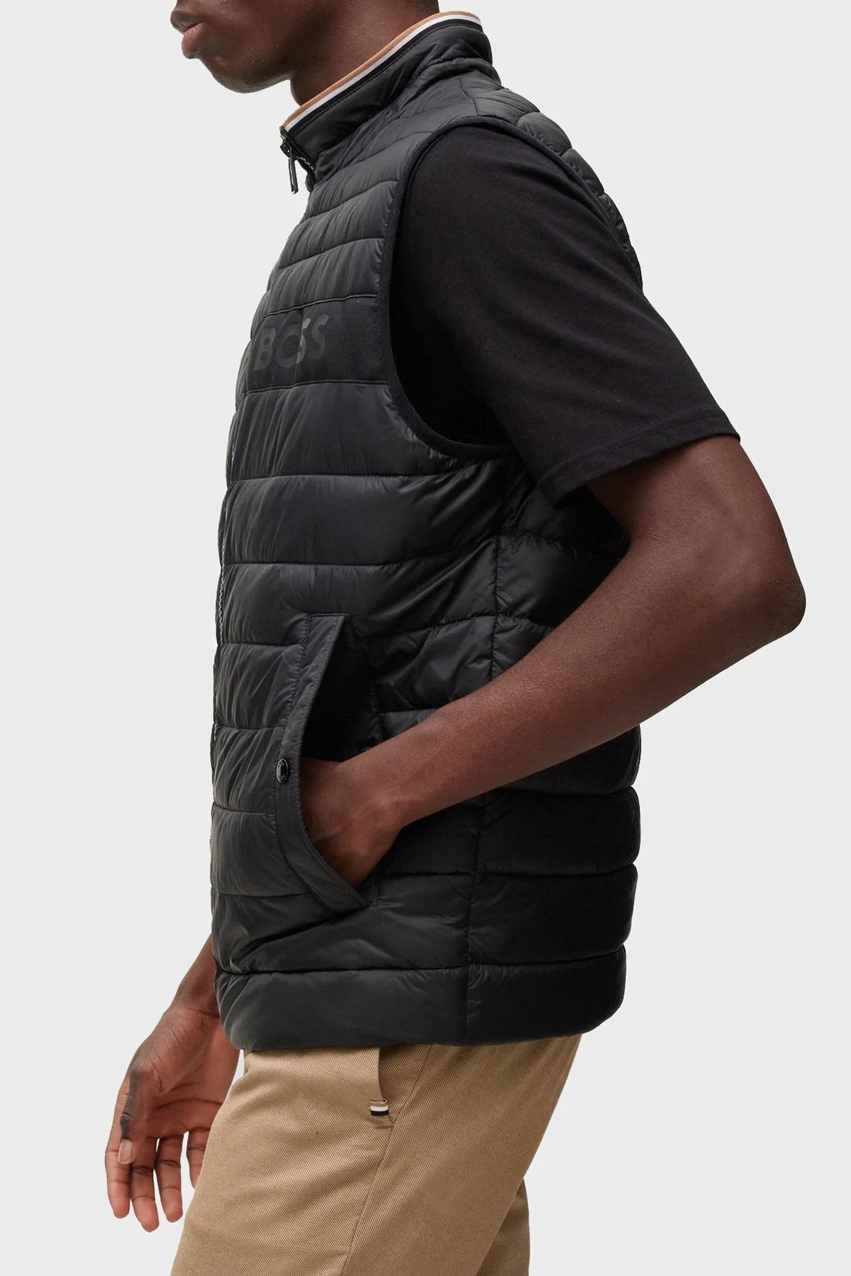 Boss Su Geçirmez Regular Fit Dik Yaka Şişme Erkek Yelek 50464300 001 SİYAH - 11