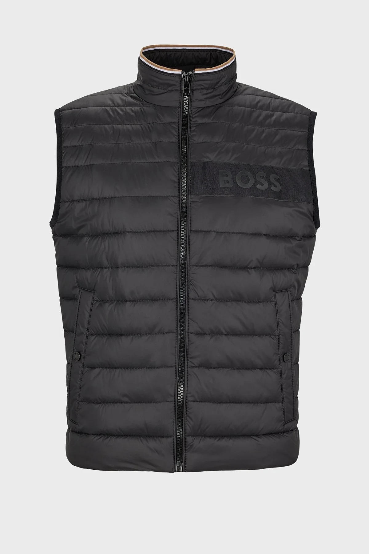 Boss Su Geçirmez Regular Fit Dik Yaka Şişme Erkek Yelek 50464300 001 SİYAH - 12