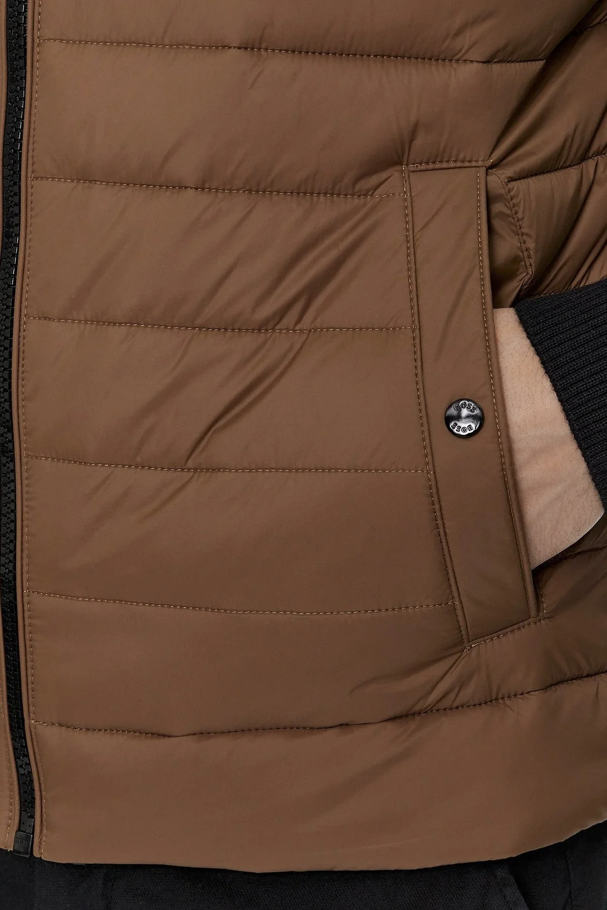 Boss Su Geçirmez Regular Fit Dik Yaka Şişme Erkek Yelek 50464300 249 KAHVE - 4