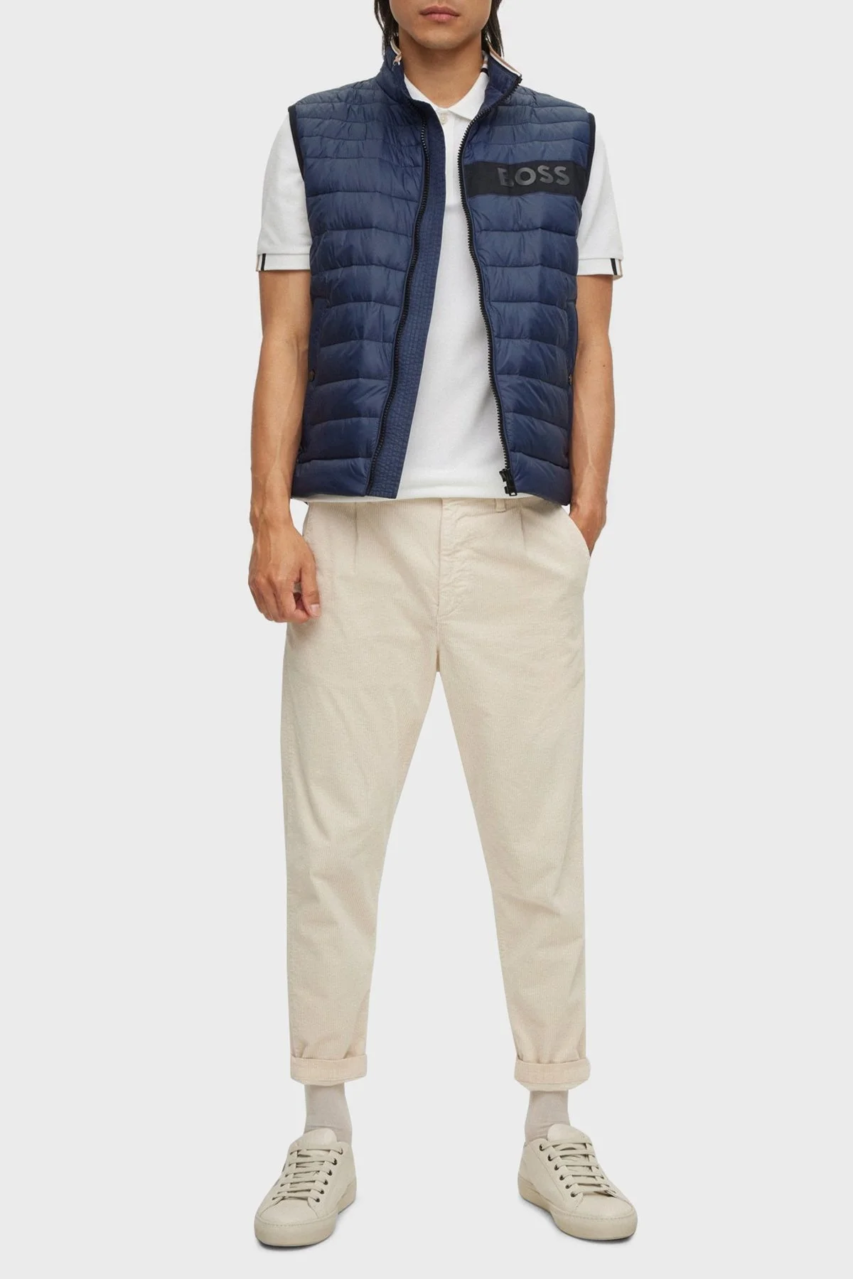 Boss Su Geçirmez Regular Fit Dik Yaka Şişme Erkek Yelek 50464300 404 LACİVERT - 9