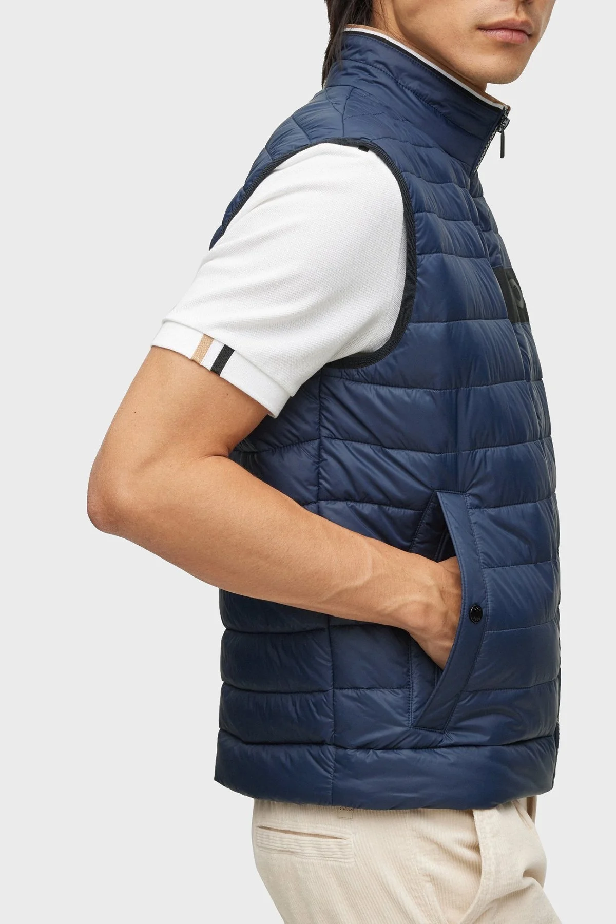 Boss Su Geçirmez Regular Fit Dik Yaka Şişme Erkek Yelek 50464300 404 LACİVERT - 11