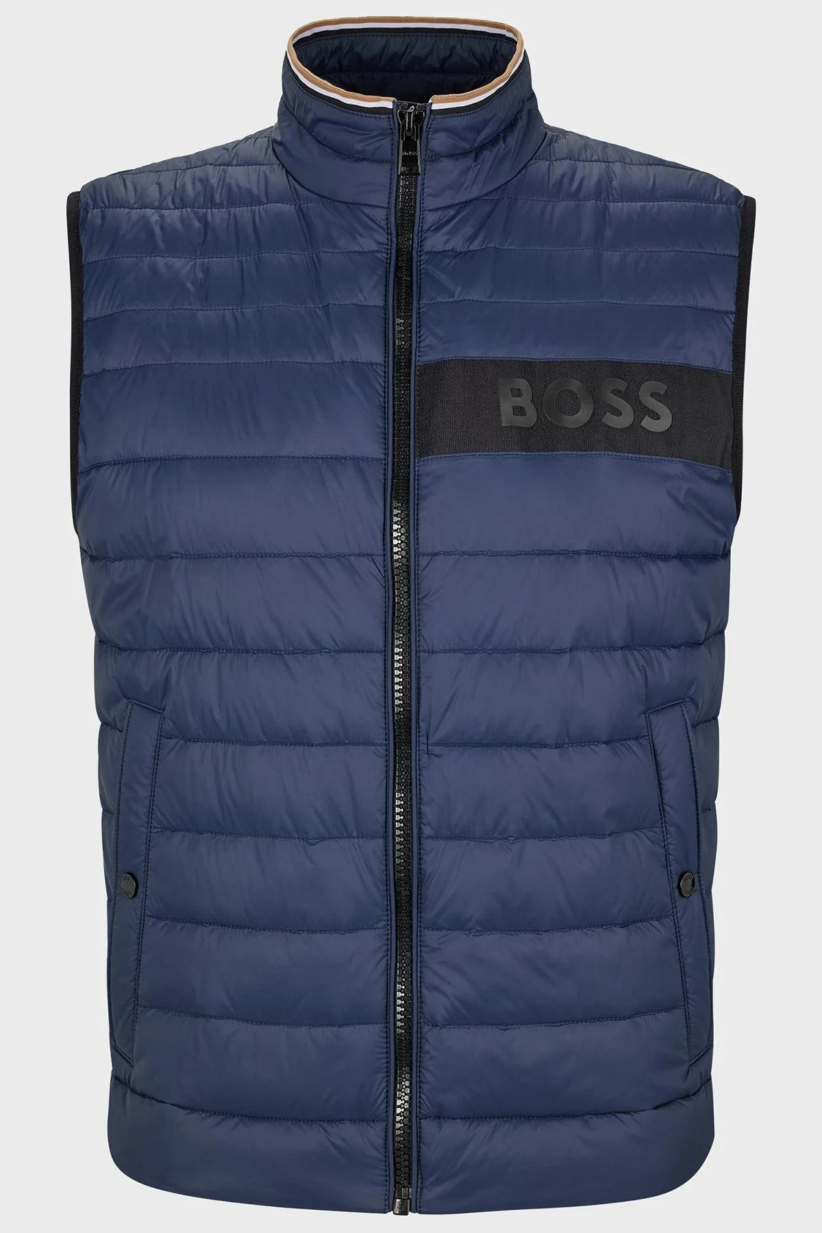 Boss Su Geçirmez Regular Fit Dik Yaka Şişme Erkek Yelek 50464300 404 LACİVERT - 12