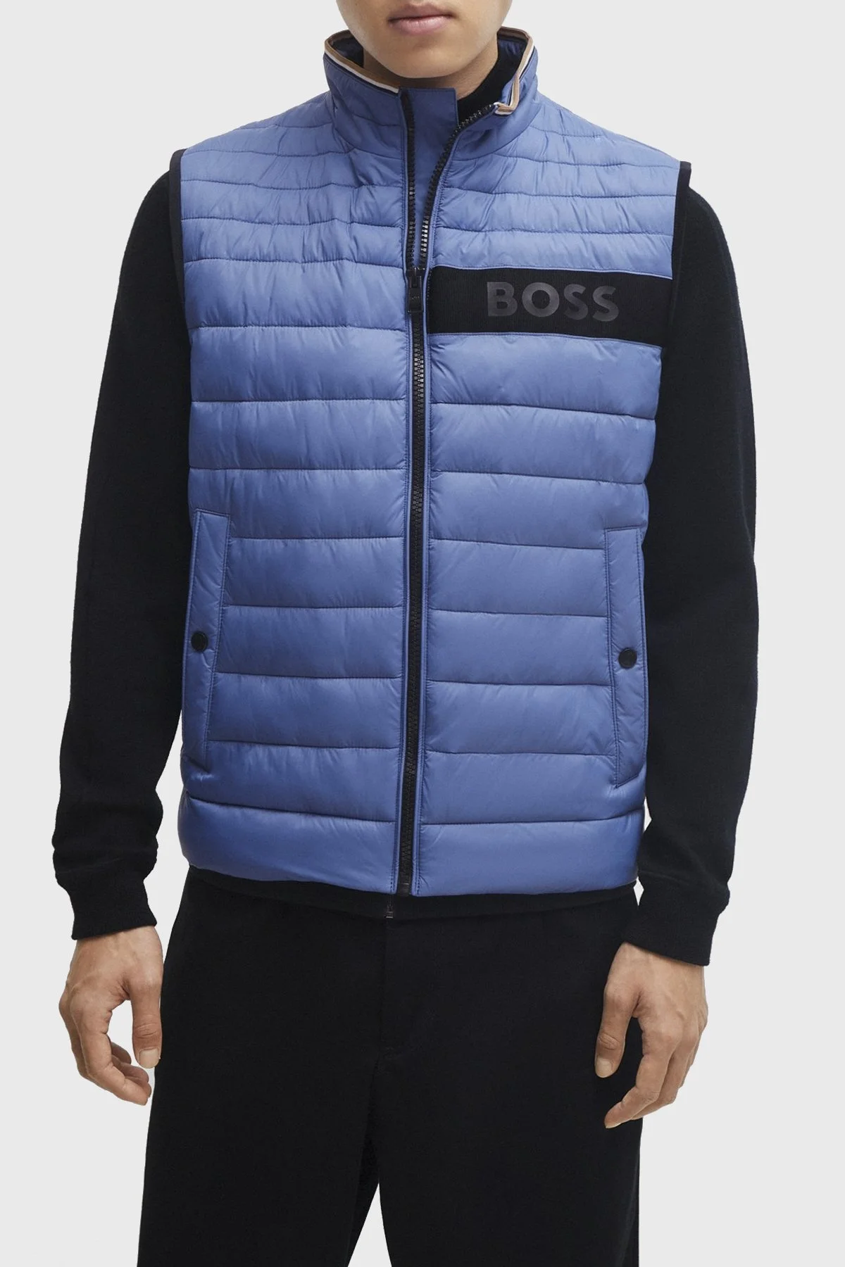 Boss Su Geçirmez Regular Fit Dik Yaka Şişme Erkek Yelek 50464300 479 MAVİ - 1