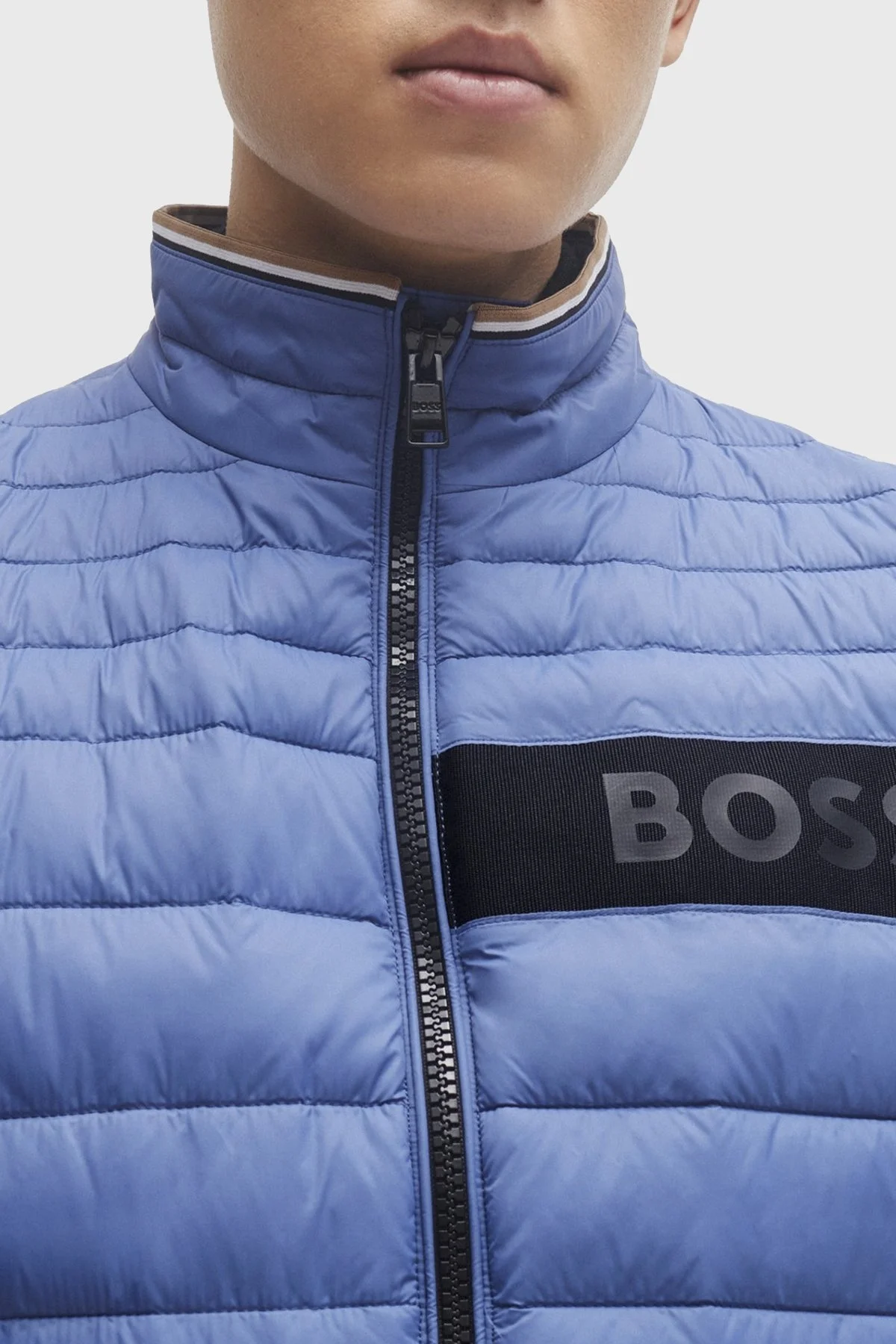 Boss Su Geçirmez Regular Fit Dik Yaka Şişme Erkek Yelek 50464300 479 MAVİ - 2