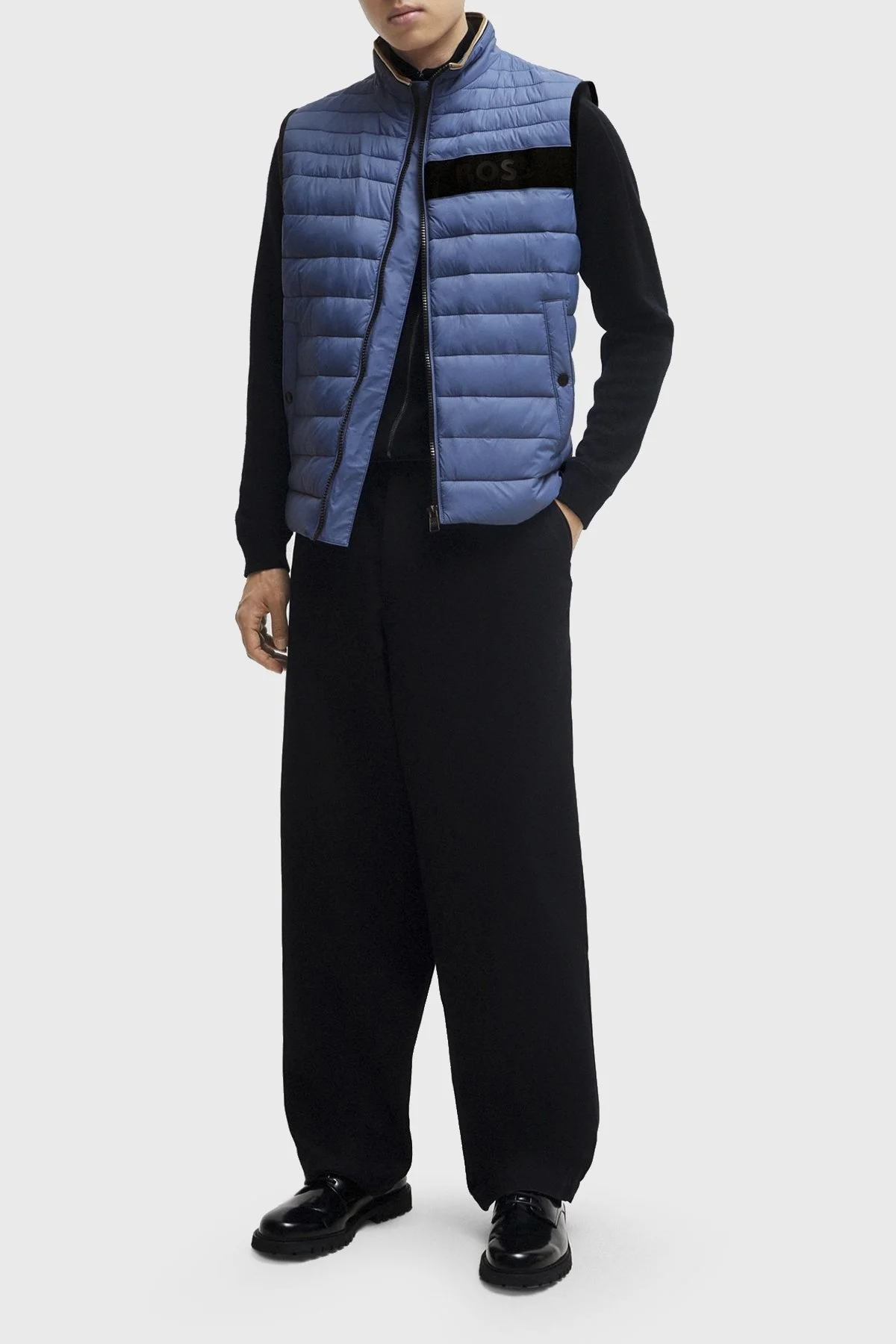 Boss Su Geçirmez Regular Fit Dik Yaka Şişme Erkek Yelek 50464300 479 MAVİ - 3