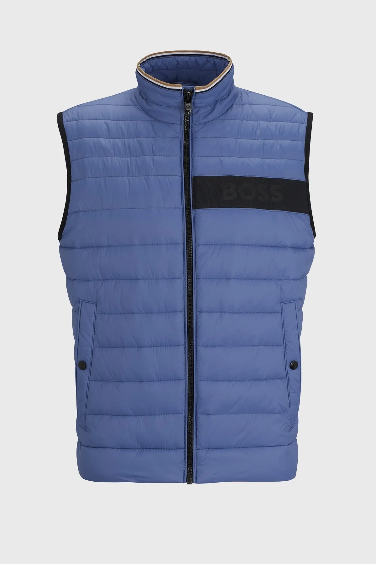 Boss Su Geçirmez Regular Fit Dik Yaka Şişme Erkek Yelek 50464300 479 MAVİ - 5