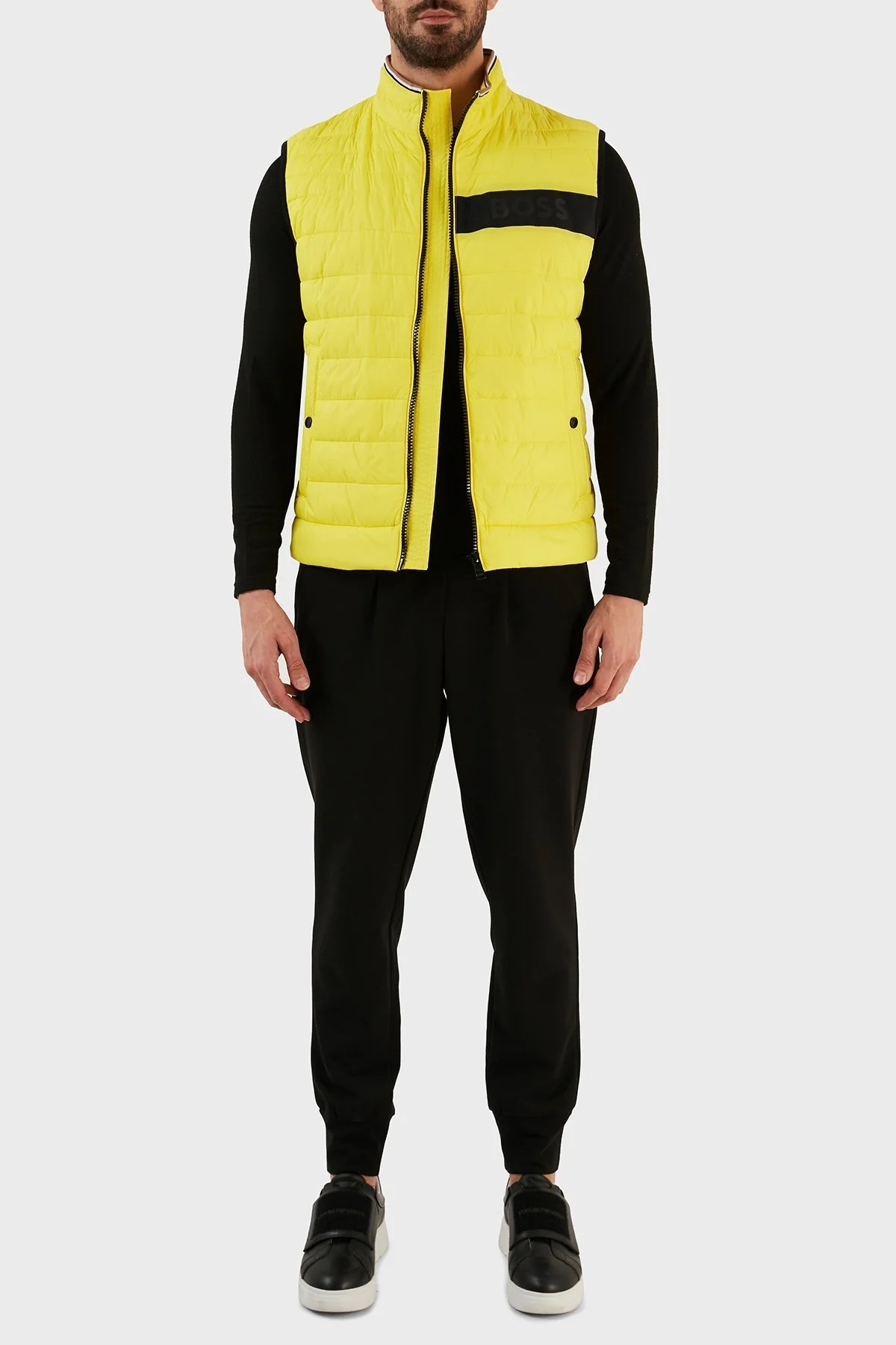 Boss Su Geçirmez Regular Fit Dik Yaka Şişme Erkek Yelek 50464300 731 SARI - 4