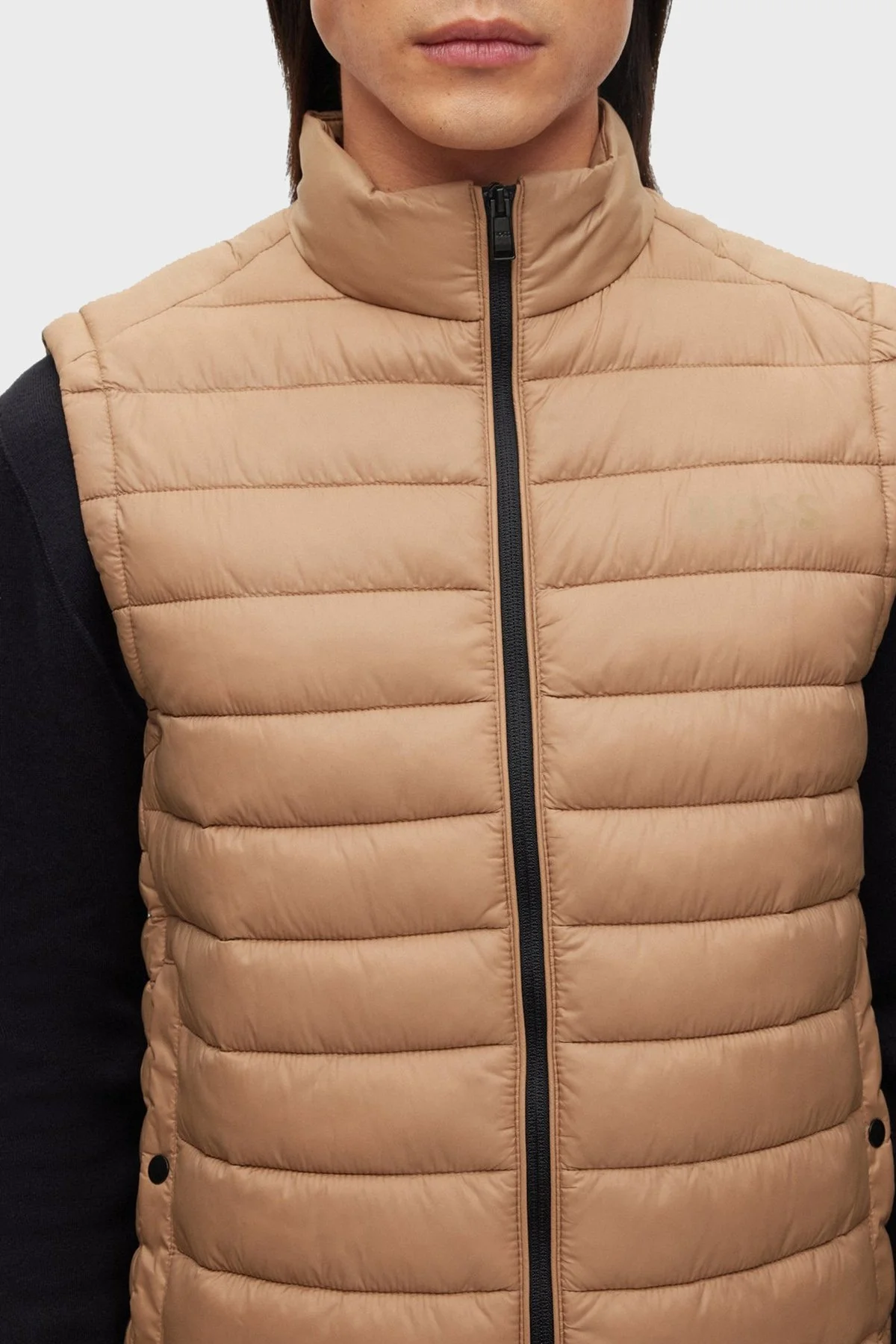 Boss Su Geçirmez Regular Fit Dik Yaka Şişme Erkek Yelek 50471854 260 BEJ - 4