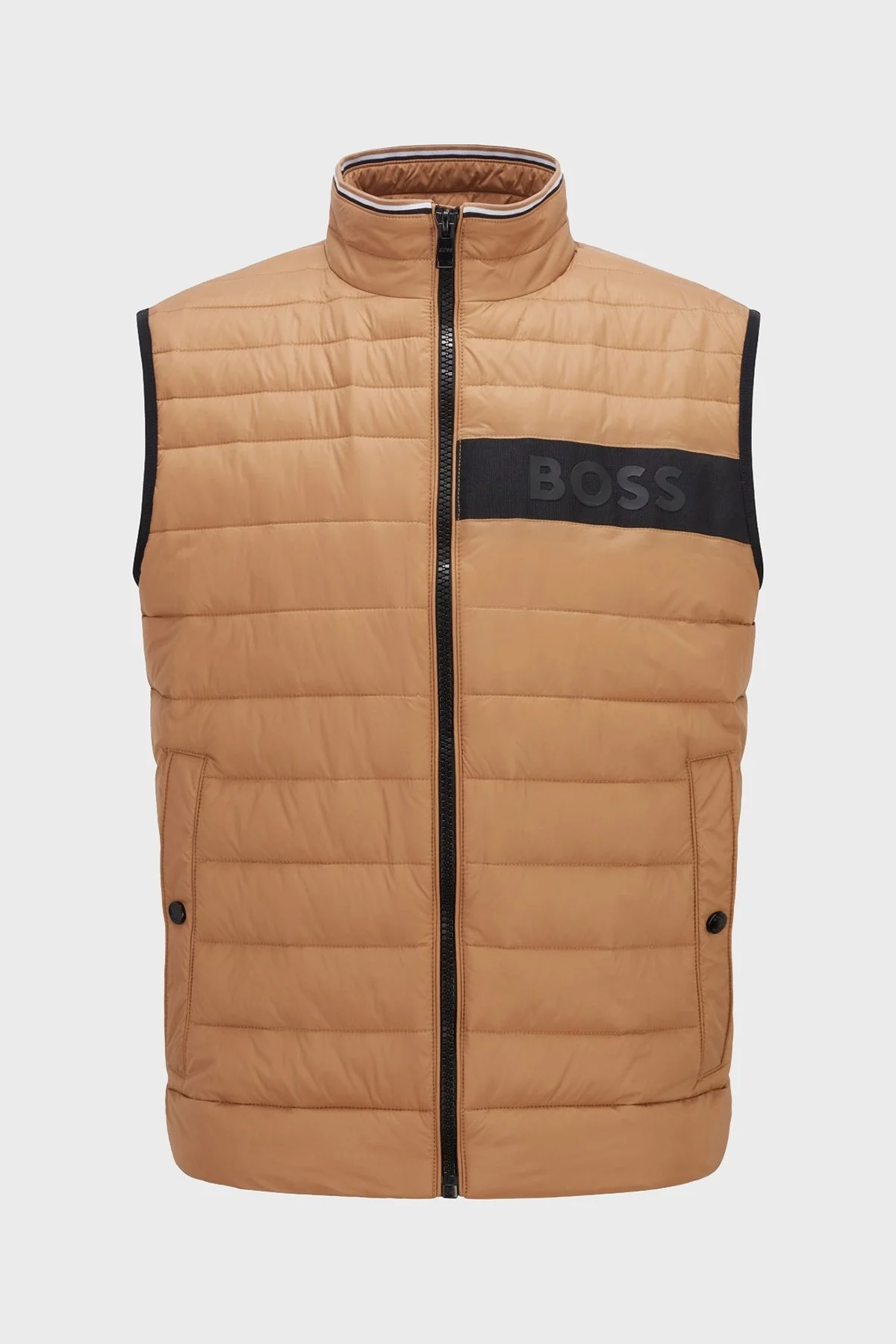 Boss Su Geçirmez Regular Fit Dik Yaka Erkek Yelek 50464300 260 BEJ - 10