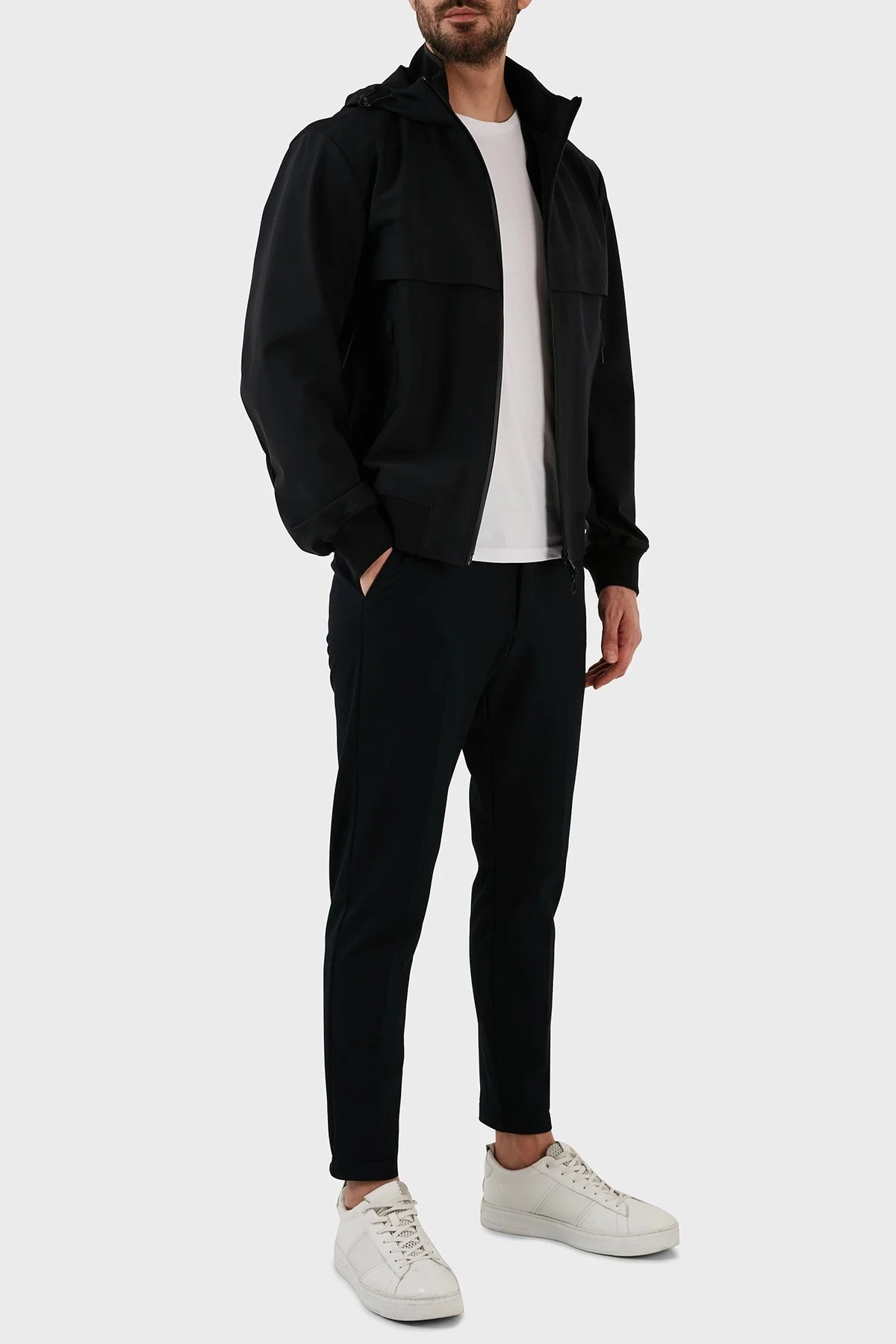 Boss Su Geçirmez Regular Fit Kapüşonlu Bomber Erkek Mont 50485385 001 SİYAH - 4