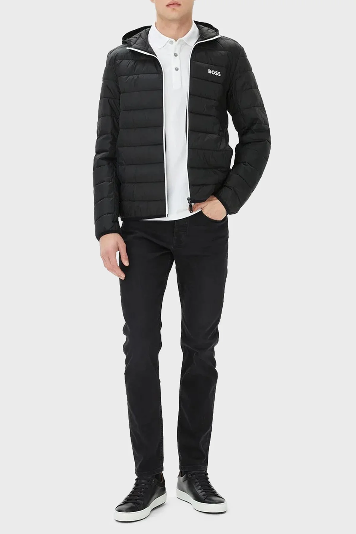 Boss Su Geçirmez Regular Fit Kapüşonlu Erkek Mont 50472472 002 SİYAH - 2