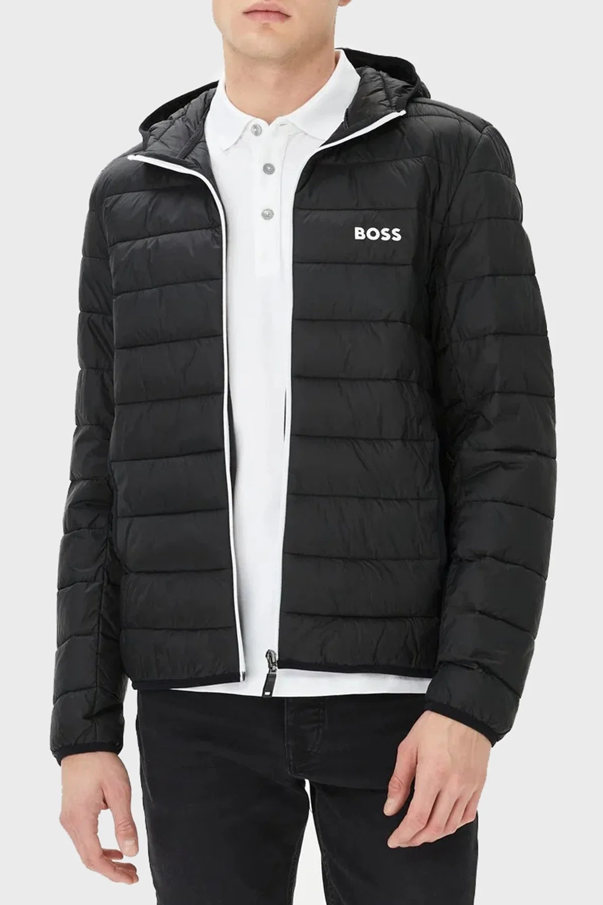 Boss Su Geçirmez Regular Fit Kapüşonlu Erkek Mont 50472472 002 SİYAH - 4