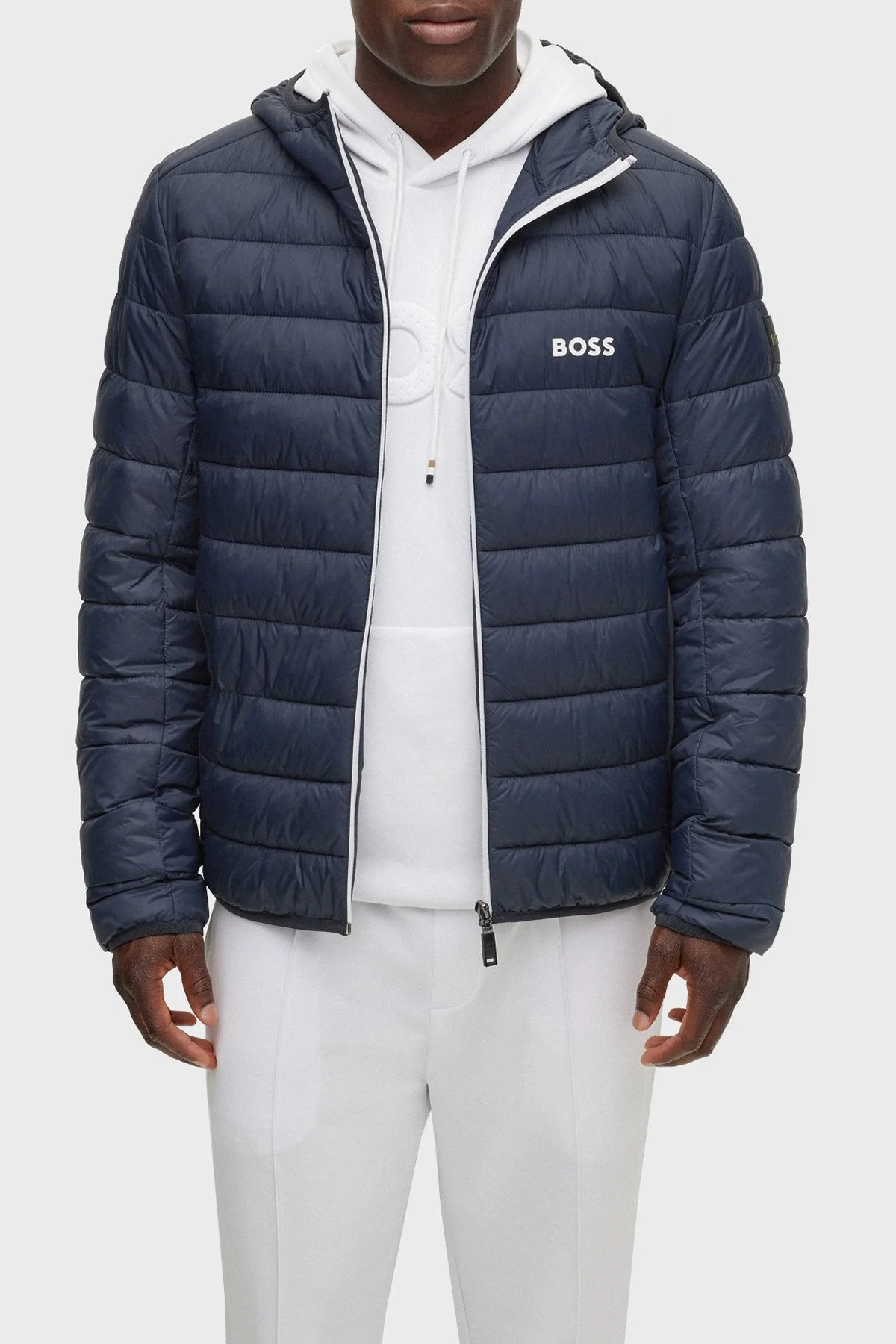 Boss Su Geçirmez Regular Fit Kapüşonlu Erkek Mont 50472472 402 LACİVERT - 1