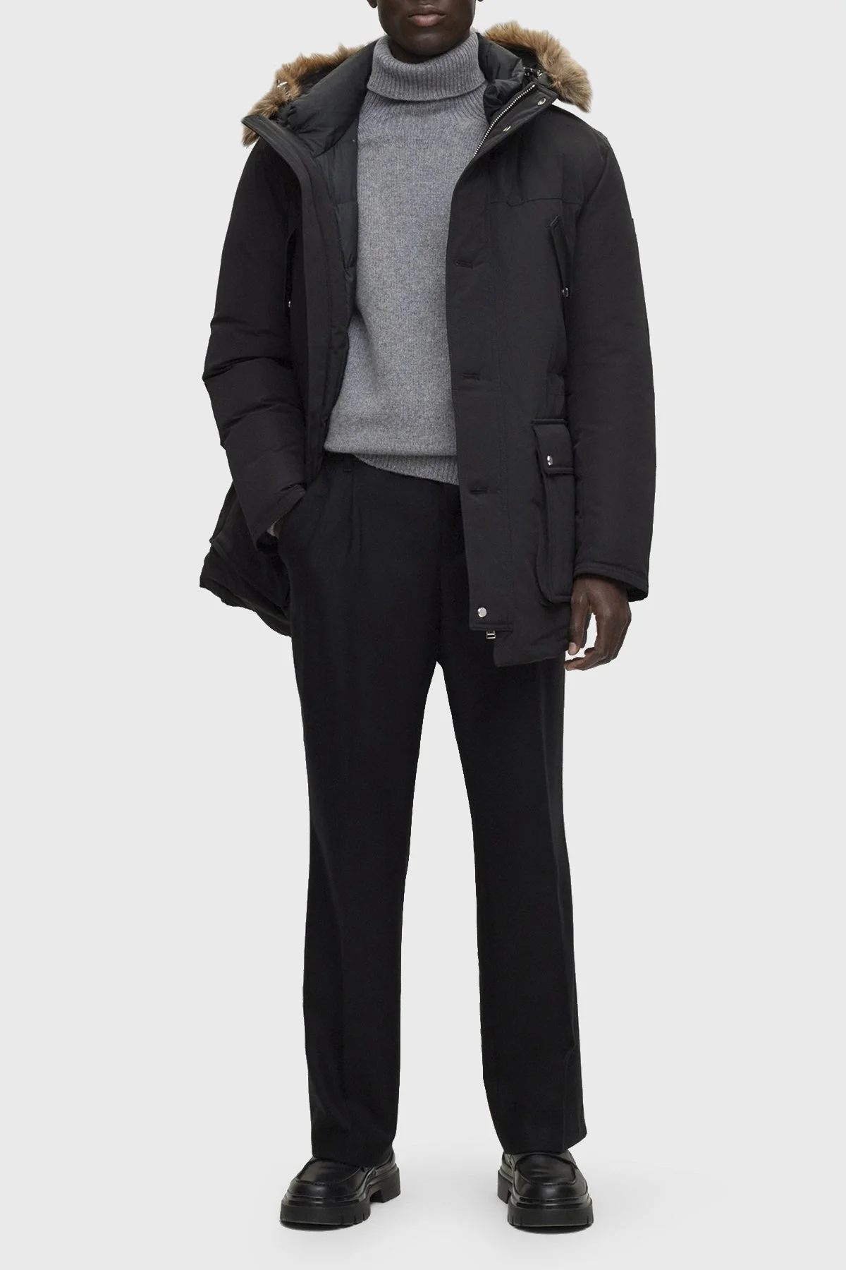 Boss Su İtici Çıkarılabilir Kapüşonlu Kuş Tüyü Dolgulu Regular Fit Erkek Mont 50499371 001 SİYAH - 3