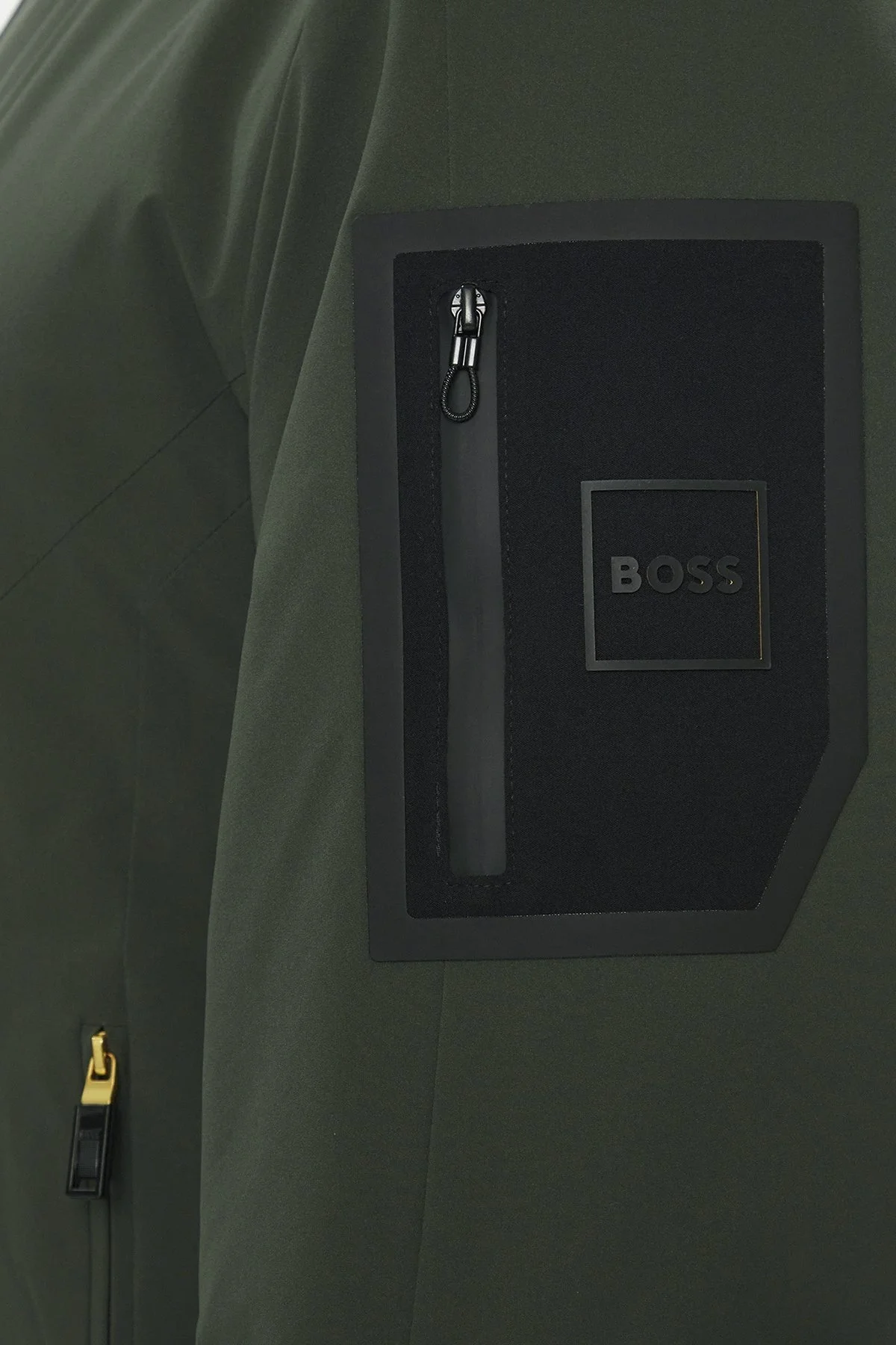 Boss Su İtici Dolgulu Dik Yaka Fermuarlı Regular Fit Erkek Ceket 50499481 379 HAKİ - 5