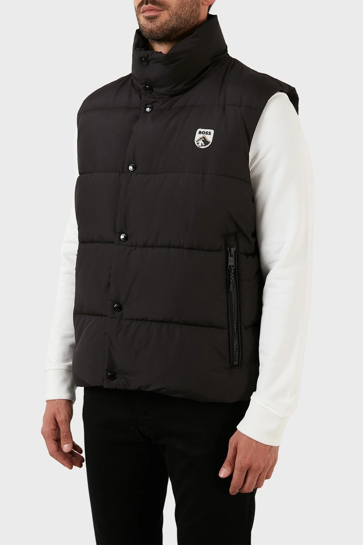 Boss Su İtici Regular Fit Dik Yaka Şişme Erkek Yelek 50476080 001 SİYAH - 2