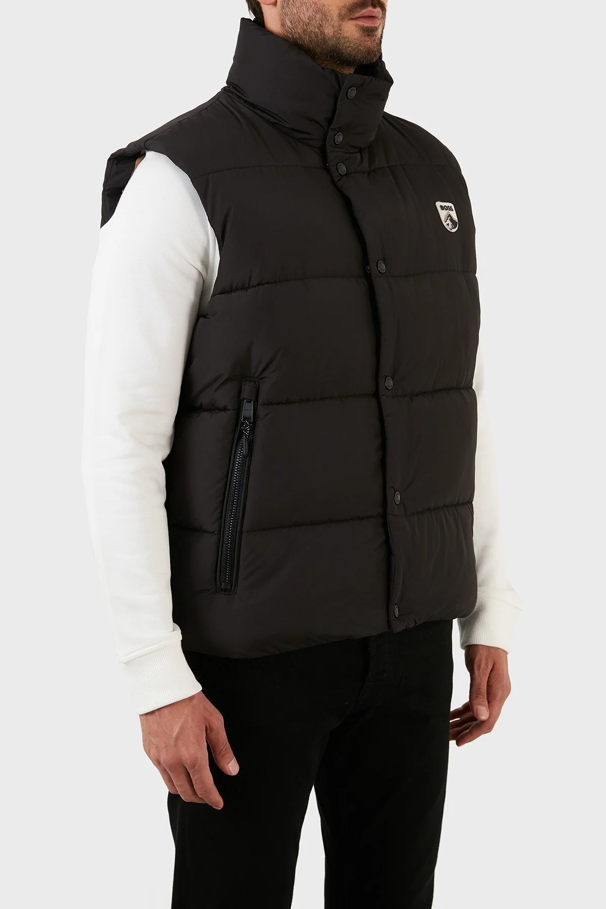 Boss Su İtici Regular Fit Dik Yaka Şişme Erkek Yelek 50476080 001 SİYAH - 3