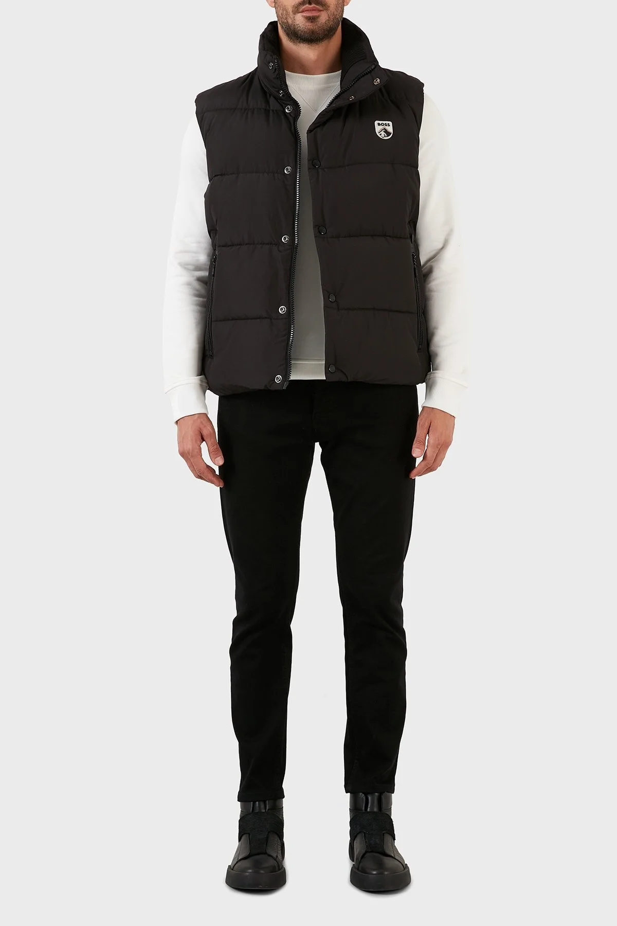 Boss Su İtici Regular Fit Dik Yaka Şişme Erkek Yelek 50476080 001 SİYAH - 4