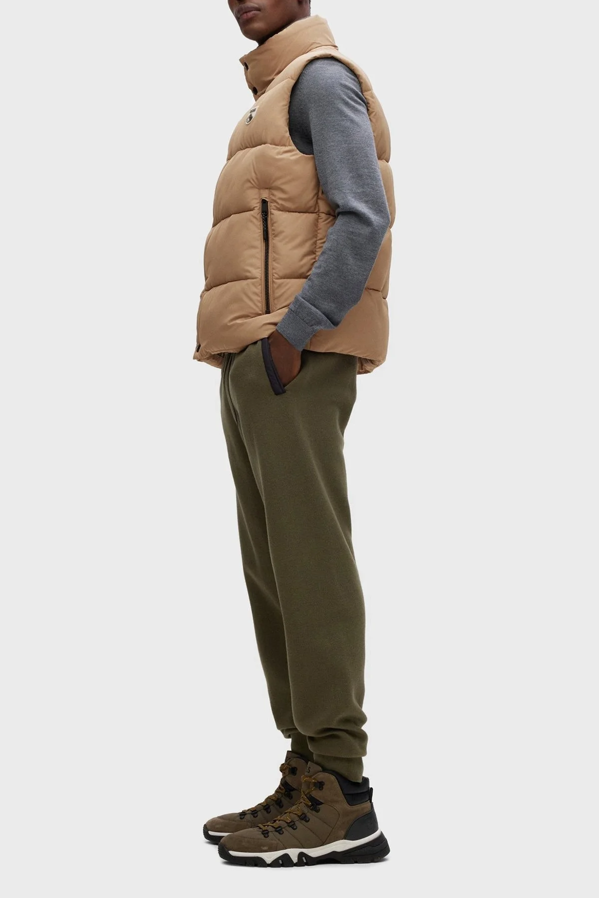 Boss Su İtici Regular Fit Dik Yaka Şişme Erkek Yelek 50476080 260 BEJ - 2