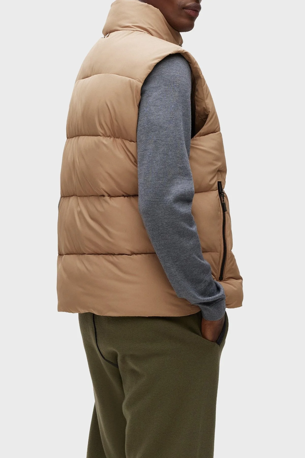 Boss Su İtici Regular Fit Dik Yaka Şişme Erkek Yelek 50476080 260 BEJ - 3