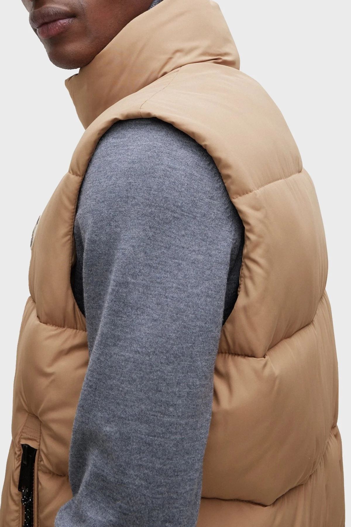 Boss Su İtici Regular Fit Dik Yaka Şişme Erkek Yelek 50476080 260 BEJ - 4