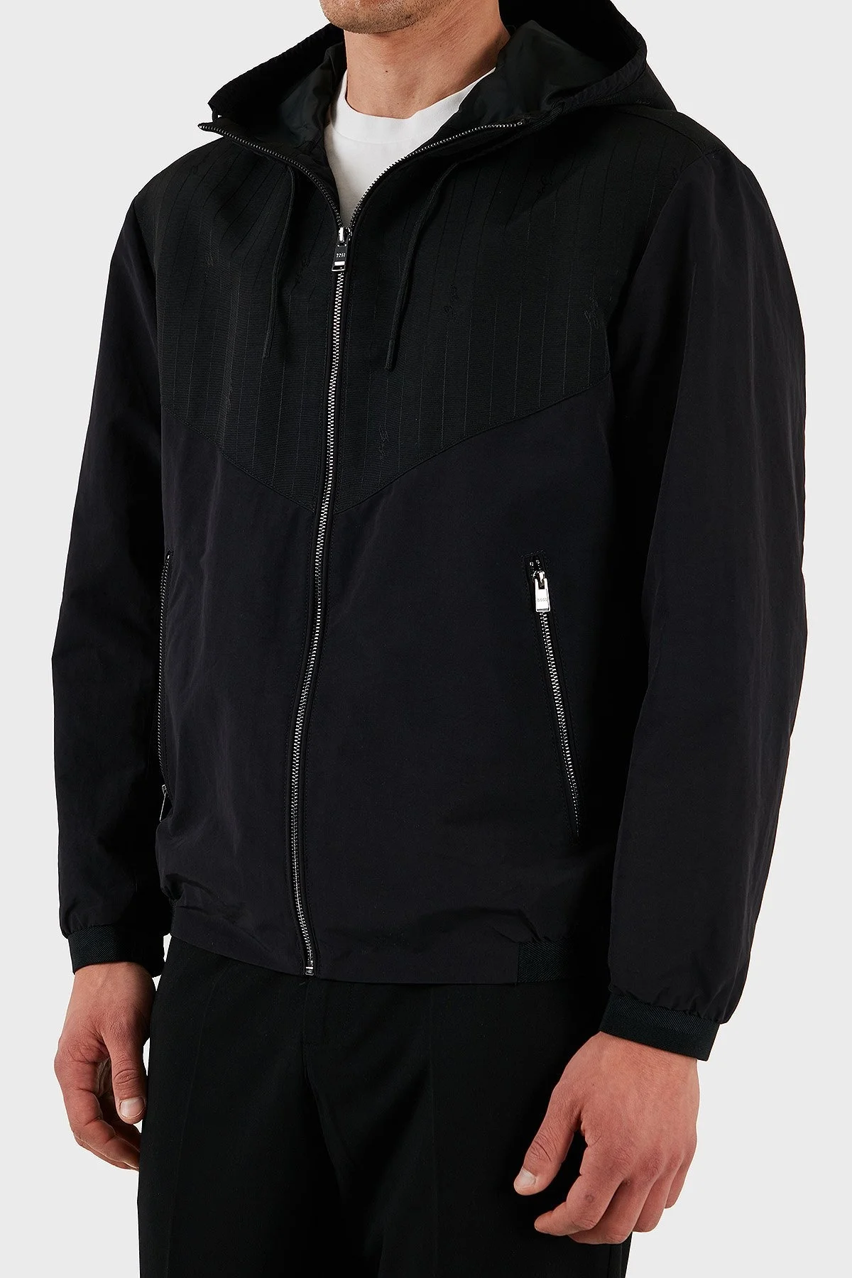 Boss Su itici Regular Fit Kapüşonlu Erkek Ceket 50532433 001 SİYAH - 6