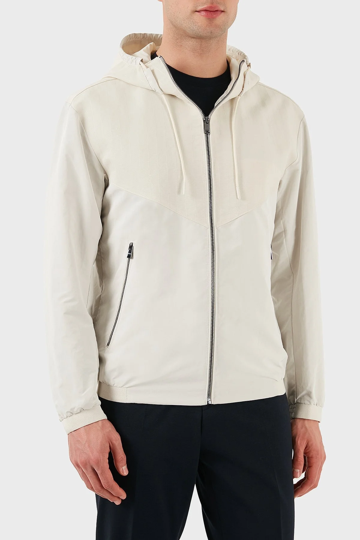 Boss Su itici Regular Fit Kapüşonlu Erkek Ceket 50532433 131 EKRU - 1