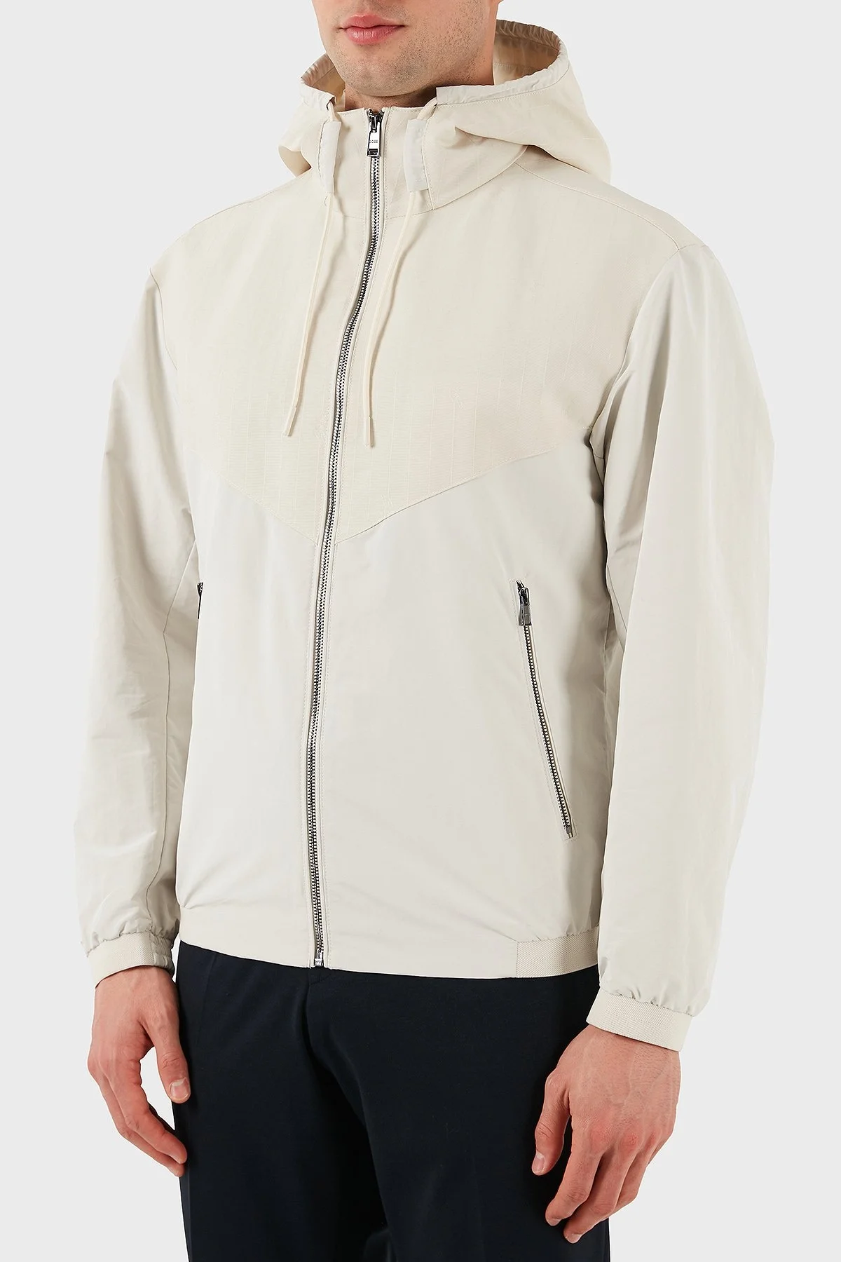 Boss Su itici Regular Fit Kapüşonlu Erkek Ceket 50532433 131 EKRU - 5