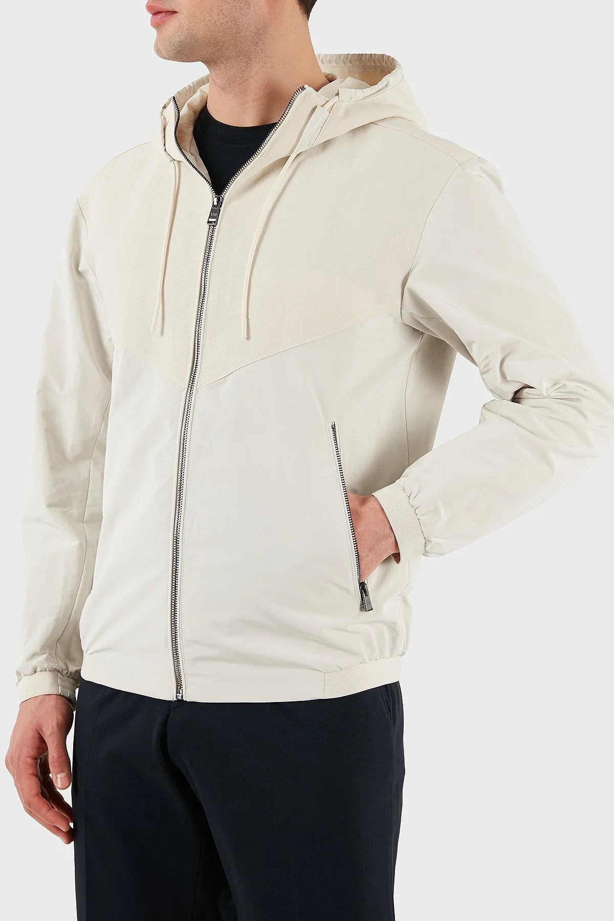 Boss Su itici Regular Fit Kapüşonlu Erkek Ceket 50532433 131 EKRU - 6