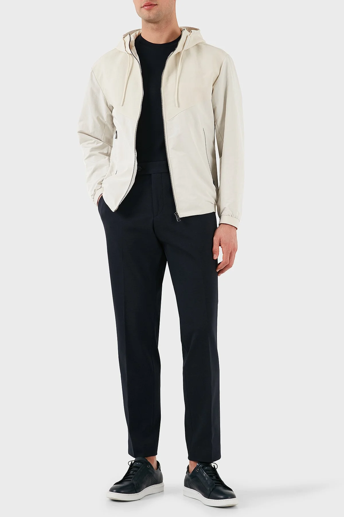 Boss Su itici Regular Fit Kapüşonlu Erkek Ceket 50532433 131 EKRU - 2