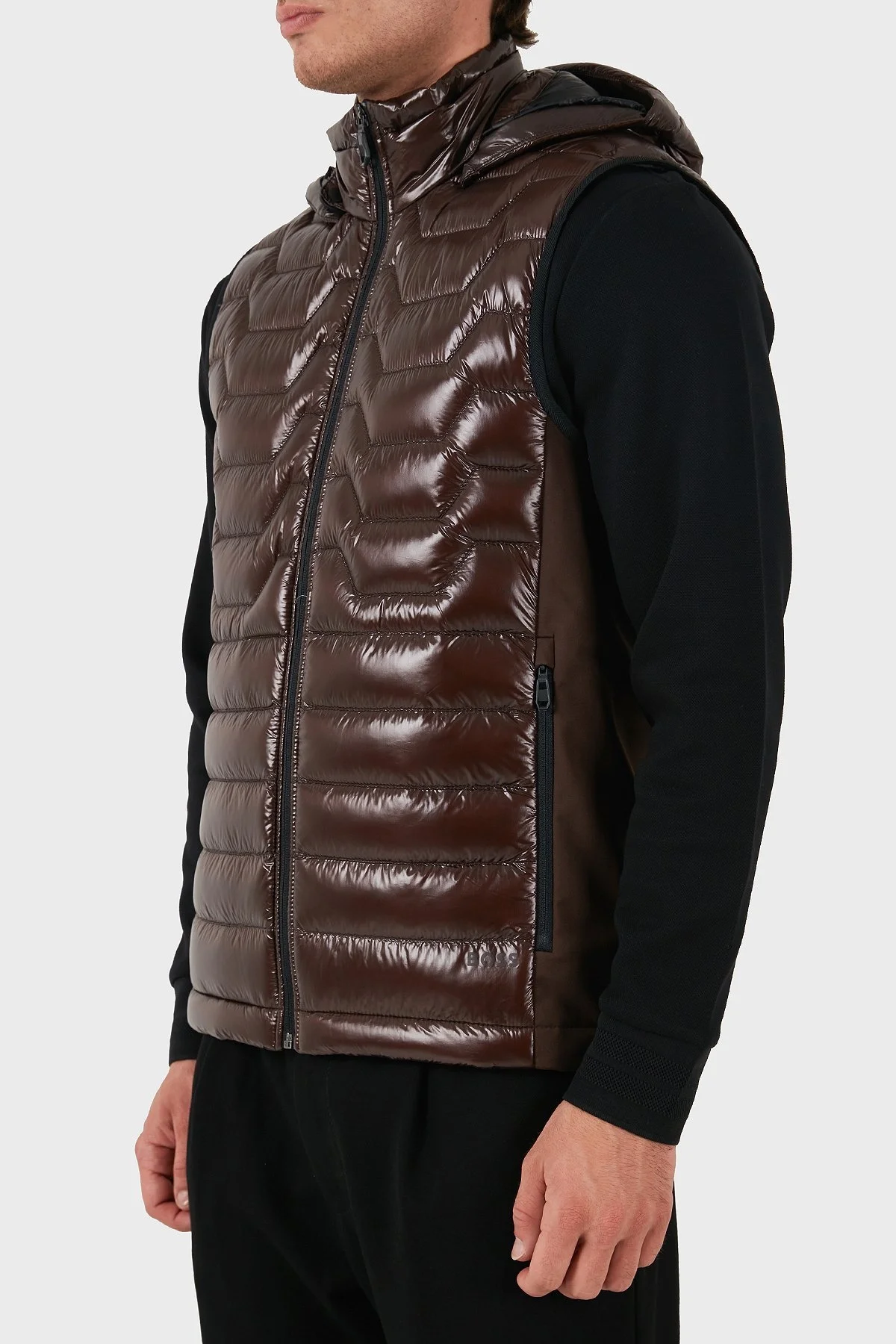 Boss Su İtici Regular Fit Kapüşonlu Kuş Tüyü Dolgulu Şişme Erkek Yelek 50517763 213 KAHVE - 5