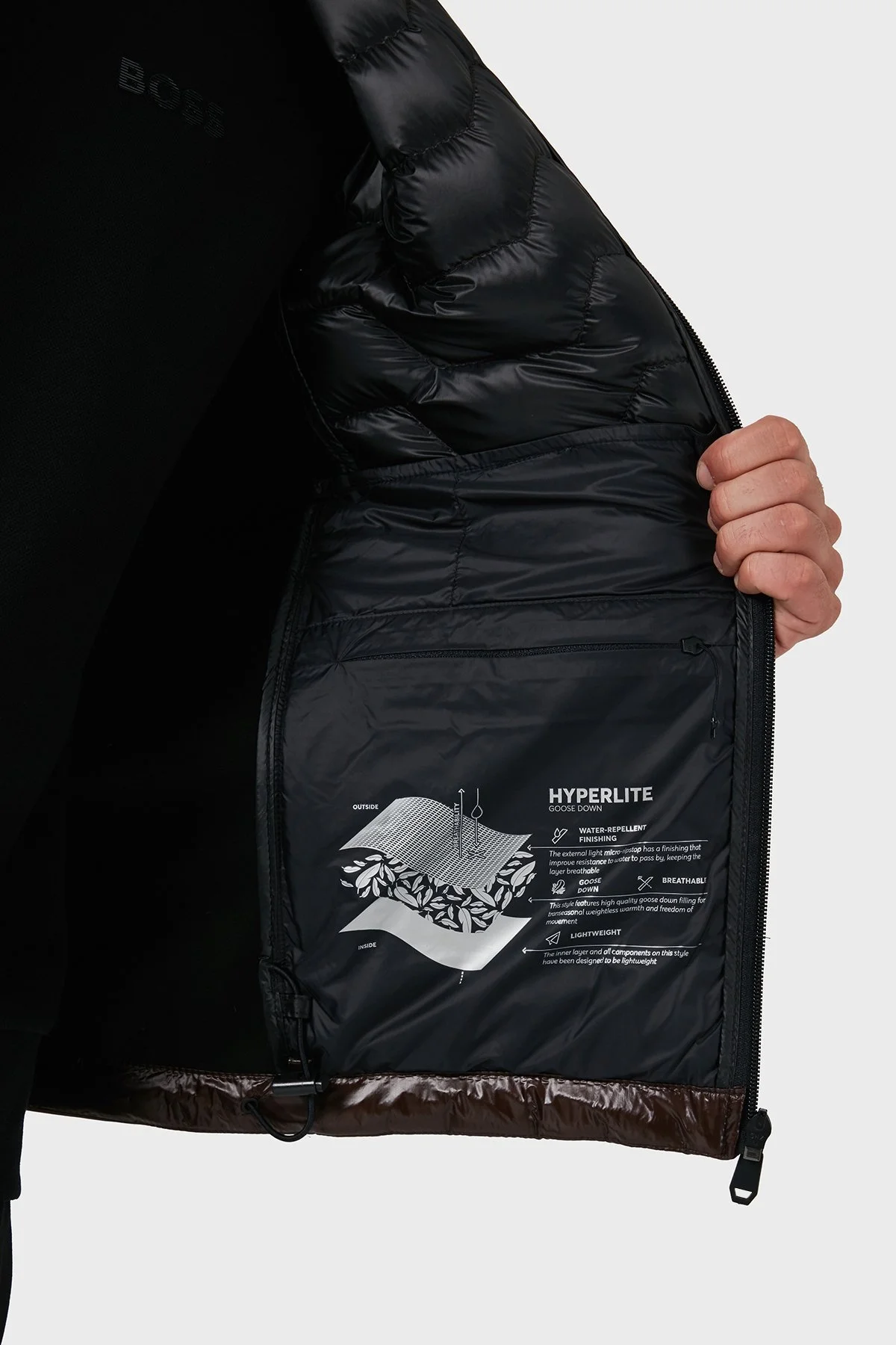 Boss Su İtici Regular Fit Kapüşonlu Kuş Tüyü Dolgulu Şişme Erkek Yelek 50517763 213 KAHVE - 6