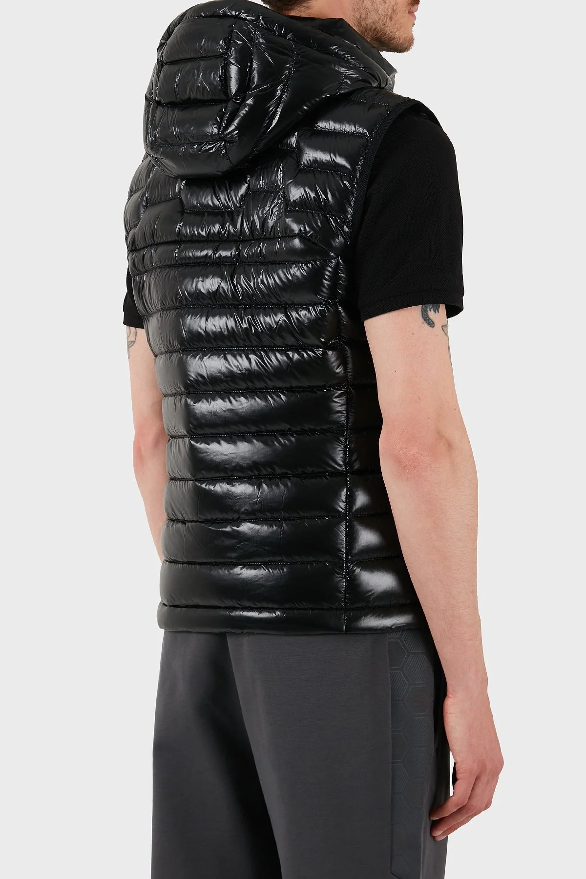 Boss Su İtici Regular Fit Kuş Tüyü Dolgulu Çıkarılabilir Kapüşonlu Şişme Erkek Yelek 50529691 001 SİYAH - 3