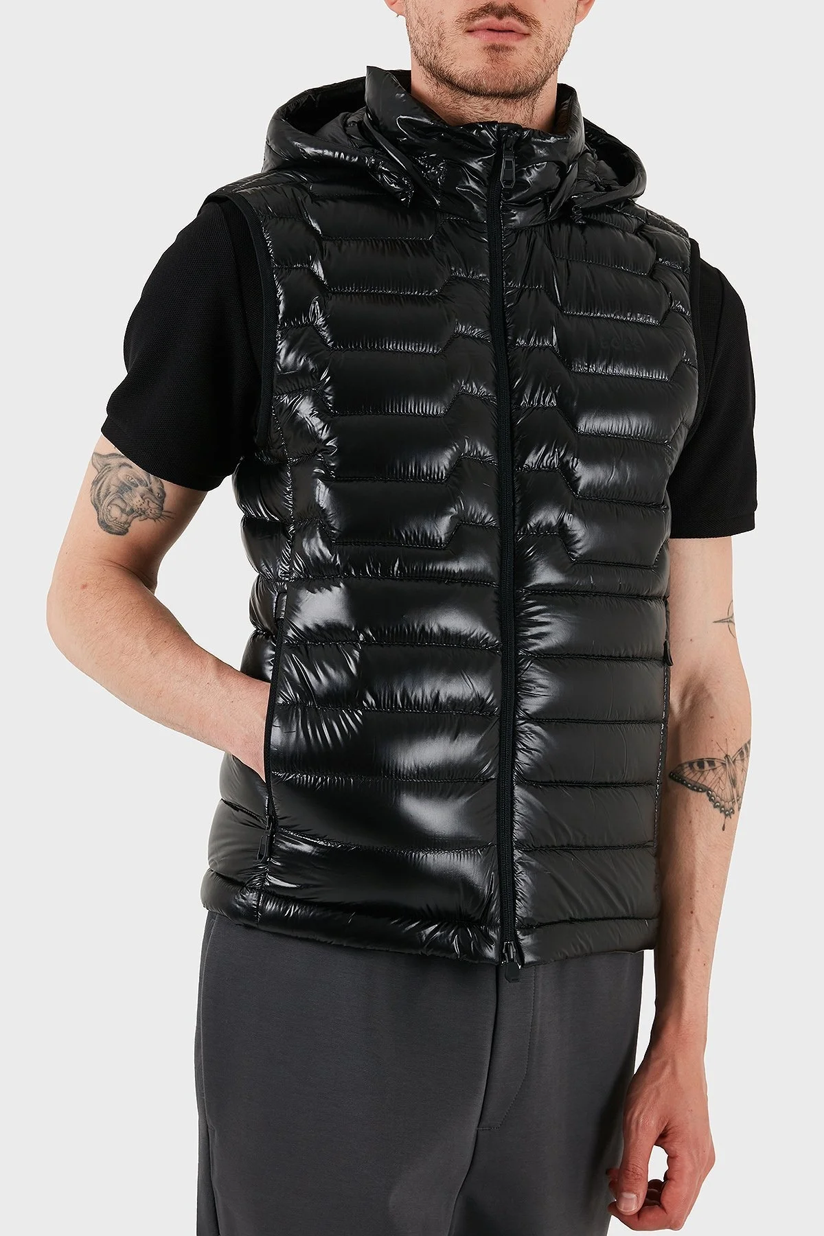 Boss Su İtici Regular Fit Kuş Tüyü Dolgulu Çıkarılabilir Kapüşonlu Şişme Erkek Yelek 50529691 001 SİYAH - 5