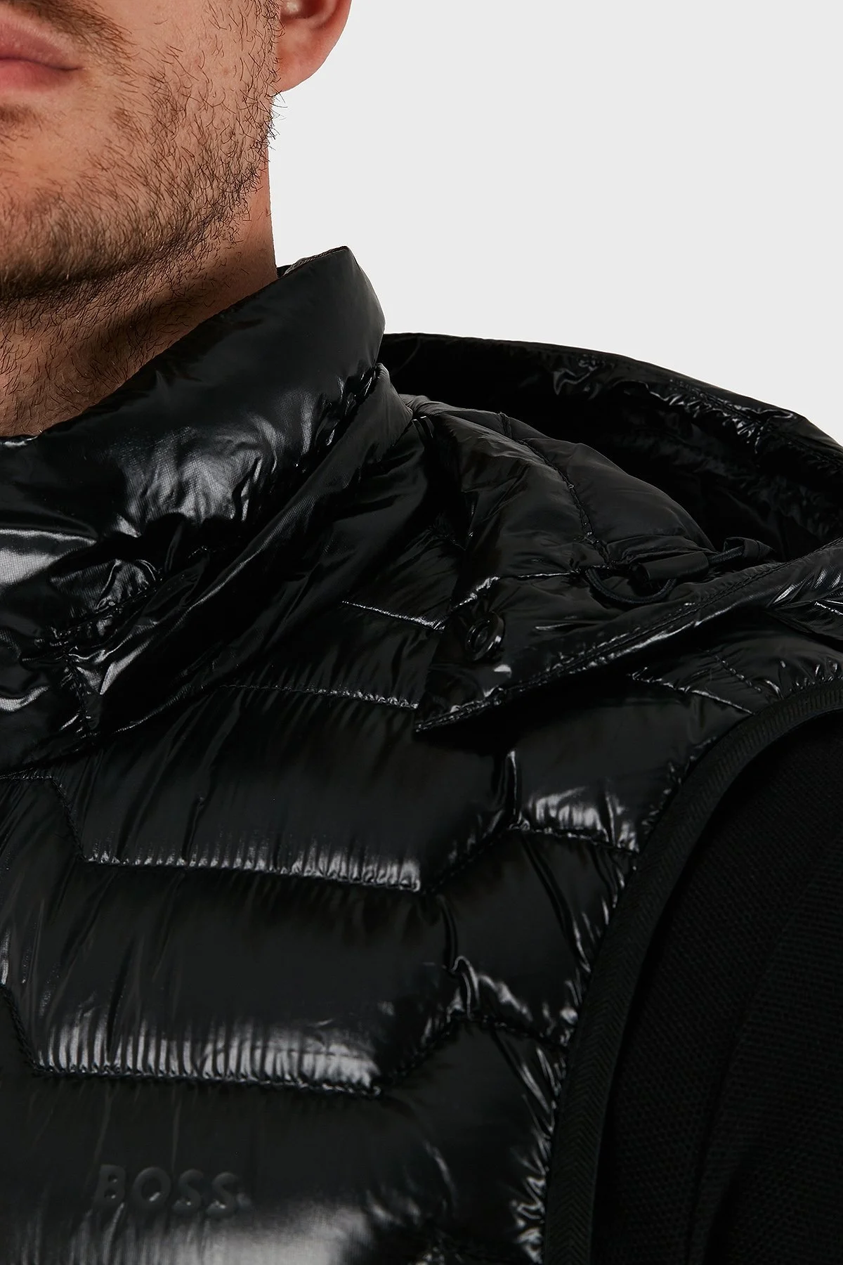 Boss Su İtici Regular Fit Kuş Tüyü Dolgulu Çıkarılabilir Kapüşonlu Şişme Erkek Yelek 50529691 001 SİYAH - 6
