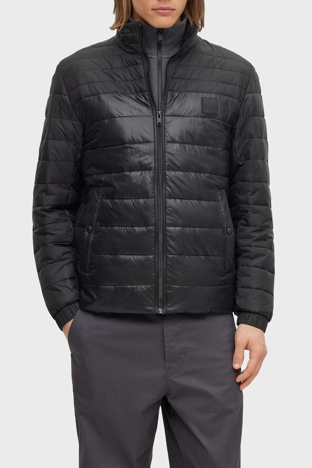 Boss Su Tutmaz Regular Fit Dik Yaka Hafif Şişme Erkek Mont 50496766 001 SİYAH - 1