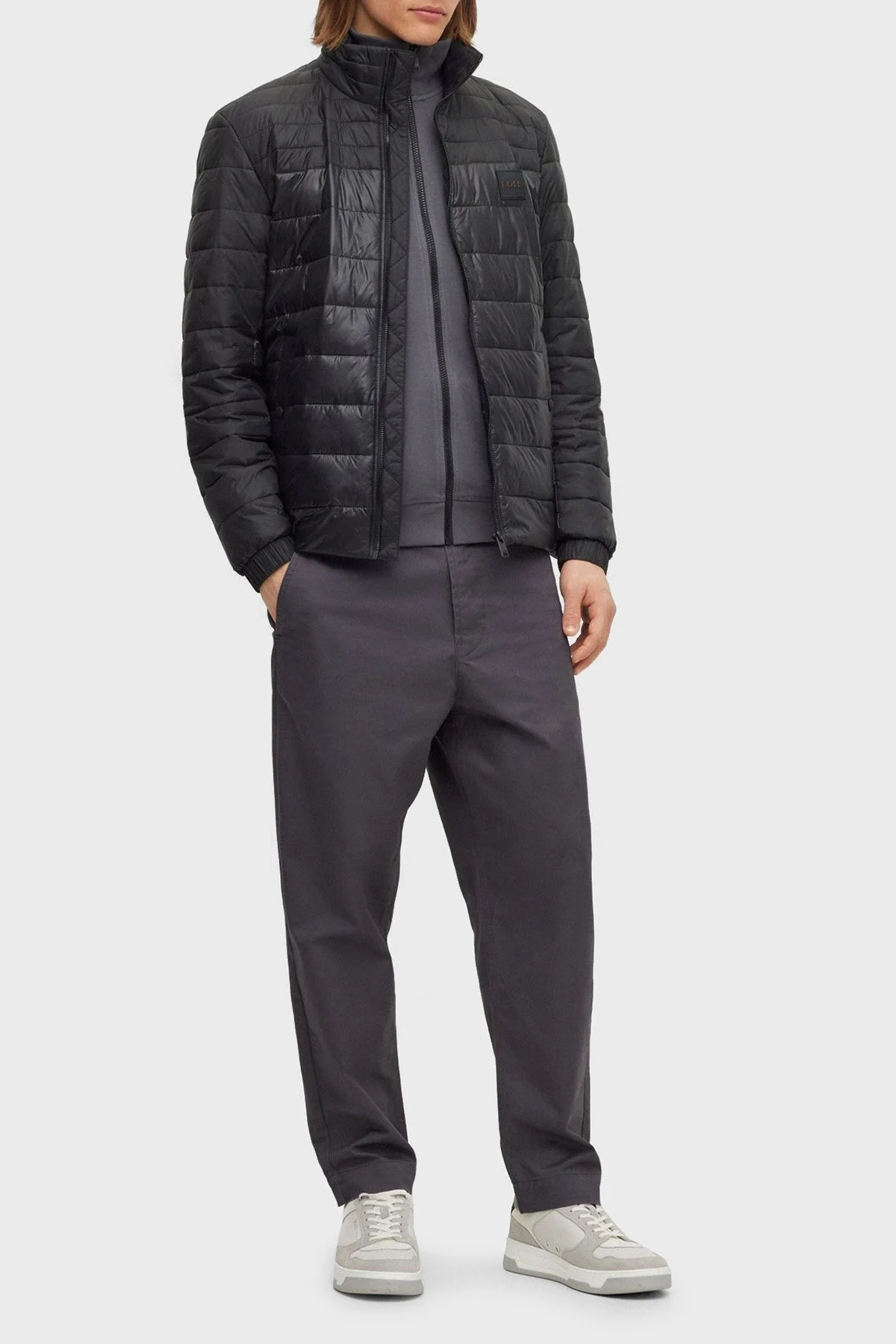 Boss Su Tutmaz Regular Fit Dik Yaka Hafif Şişme Erkek Mont 50496766 001 SİYAH - 3