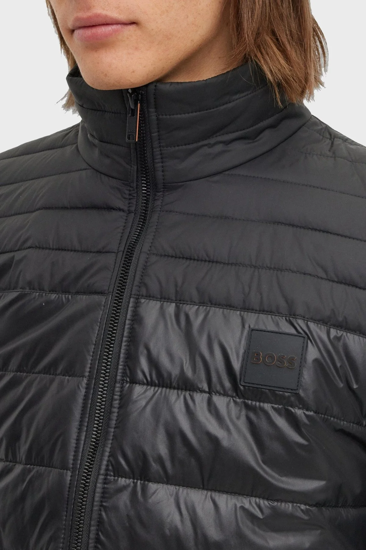 Boss Su Tutmaz Regular Fit Dik Yaka Hafif Şişme Erkek Mont 50496766 001 SİYAH - 5