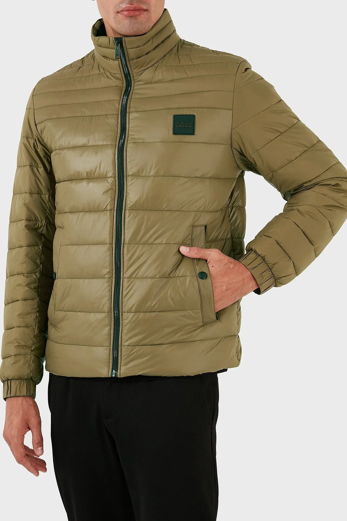 Boss Su Tutmaz Regular Fit Dik Yaka Hafif Şişme Erkek Mont 50496766 280 AÇIK BEJ - 3