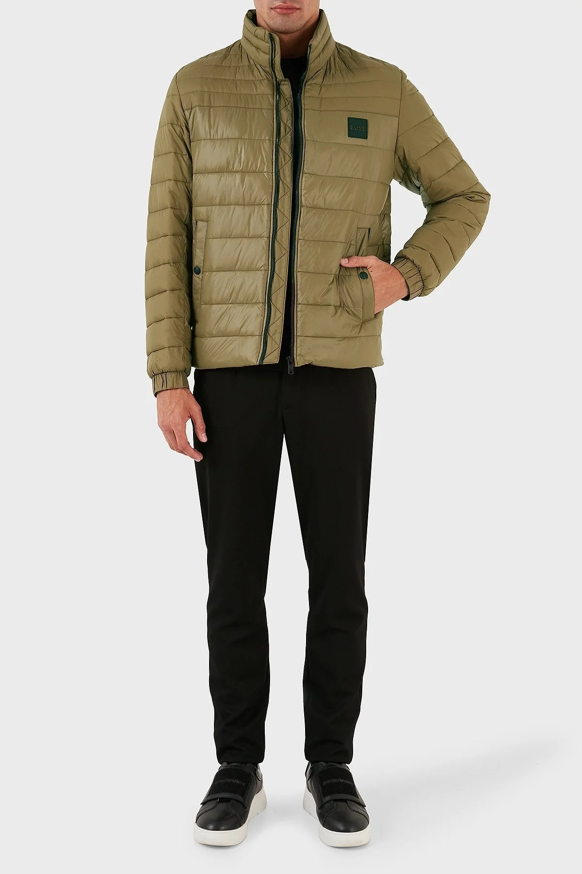 Boss Su Tutmaz Regular Fit Dik Yaka Hafif Şişme Erkek Mont 50496766 280 AÇIK BEJ - 4