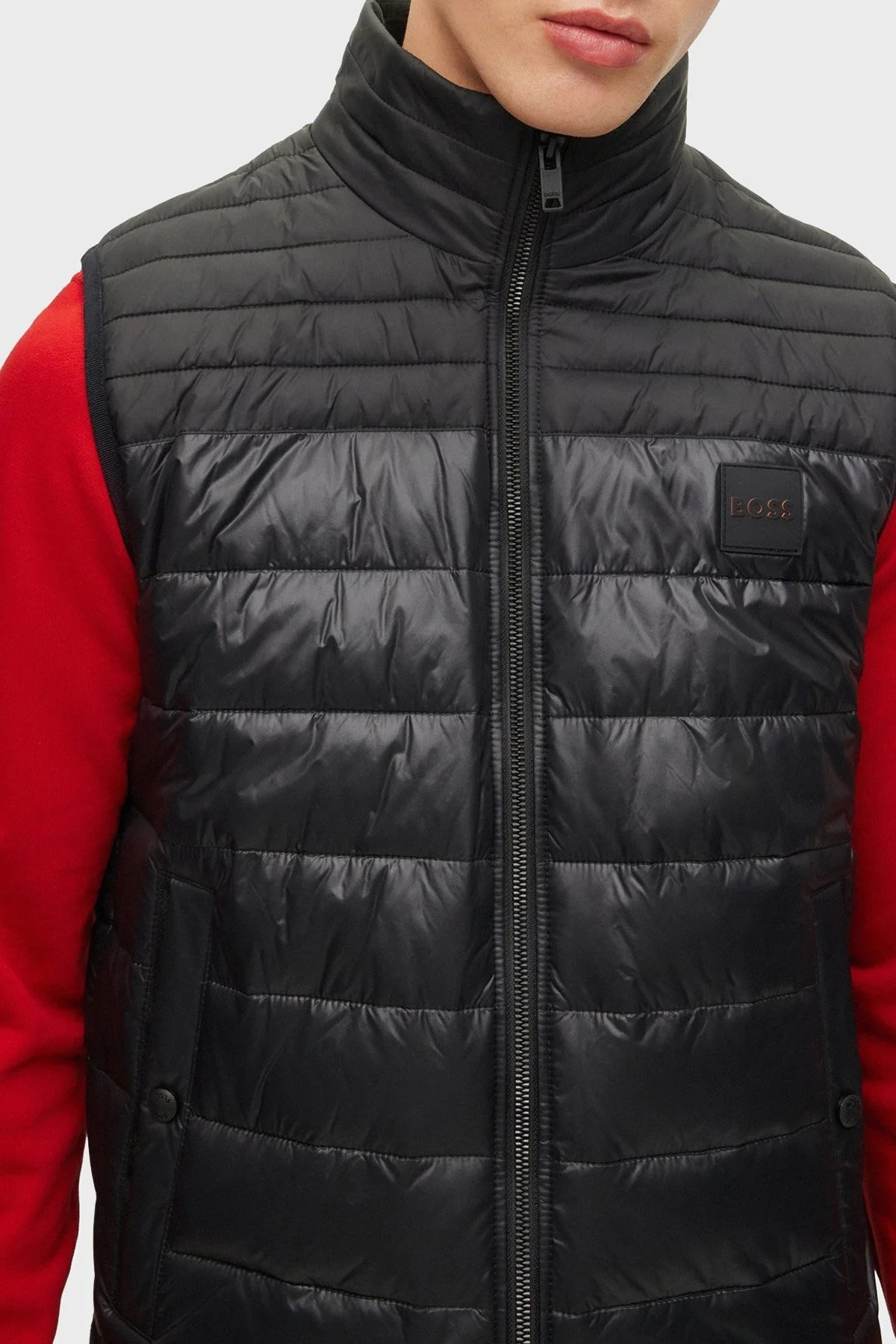 Boss Su Tutmaz Regular Fit Dik Yaka Şişme Erkek Yelek 50496725 001 SİYAH - 4