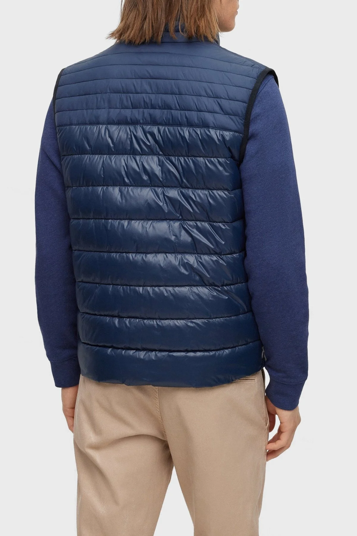 Boss Su Tutmaz Regular Fit Dik Yaka Şişme Erkek Yelek 50496725 404 KOYU MAVİ - 2