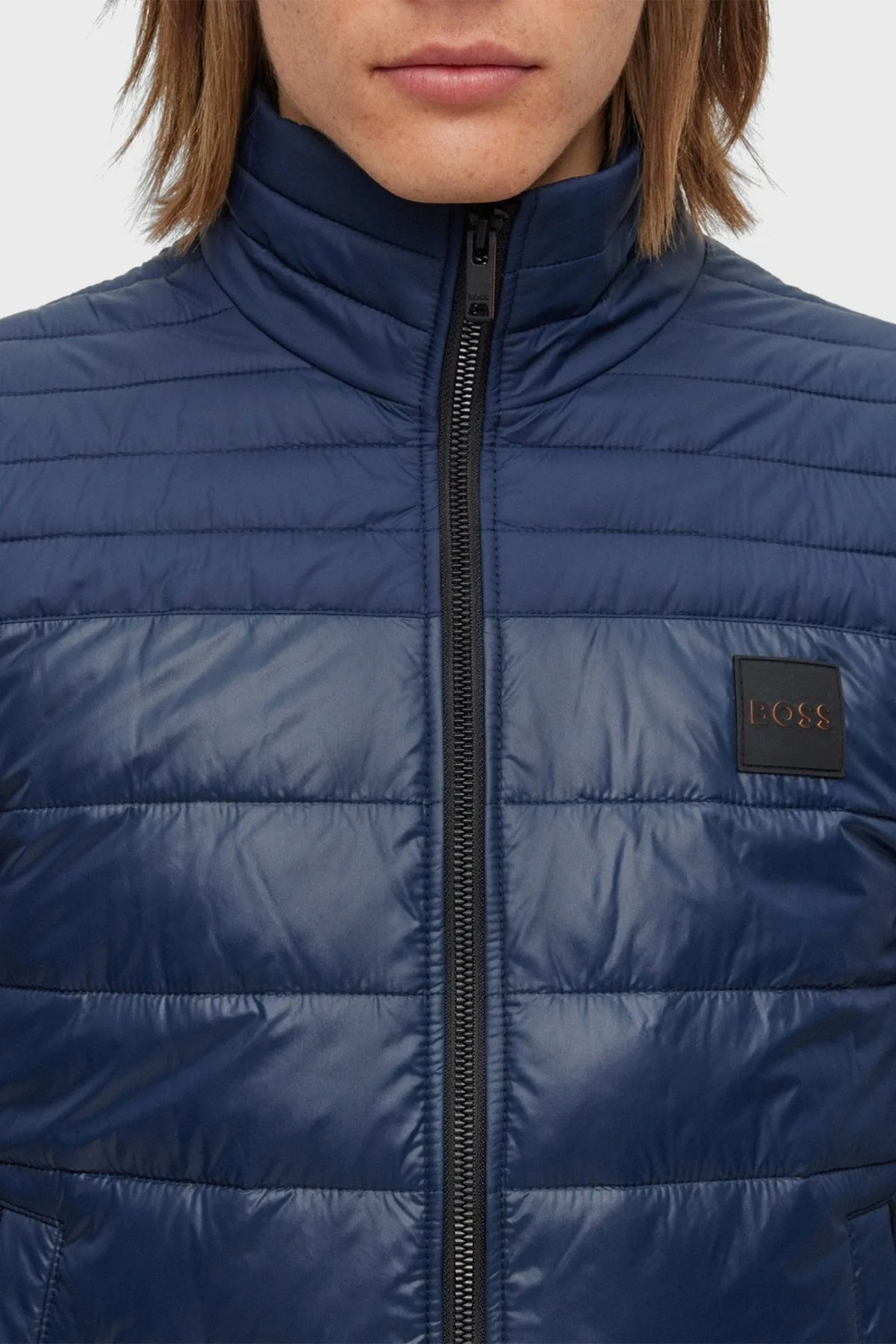 Boss Su Tutmaz Regular Fit Dik Yaka Şişme Erkek Yelek 50496725 404 KOYU MAVİ - 5