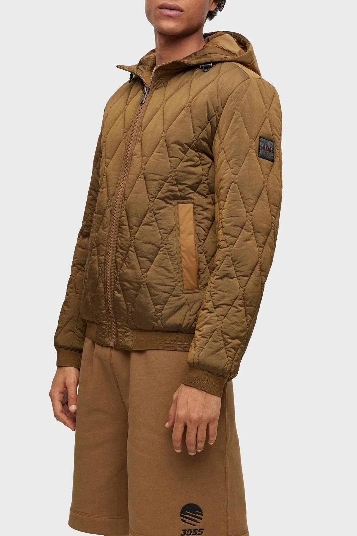 Boss Su Tutmaz Regular Fit Kapüşonlu Hafif Kapitone Erkek Mont 50492962 280 CAMEL - 1