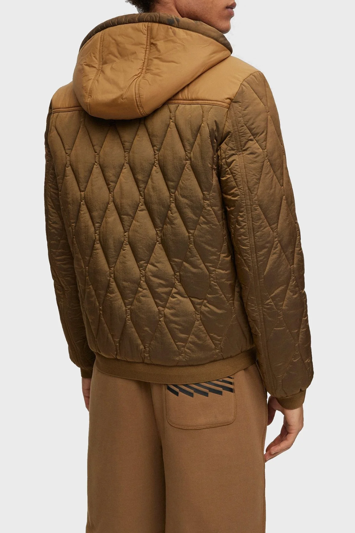 Boss Su Tutmaz Regular Fit Kapüşonlu Hafif Kapitone Erkek Mont 50492962 280 CAMEL - 2